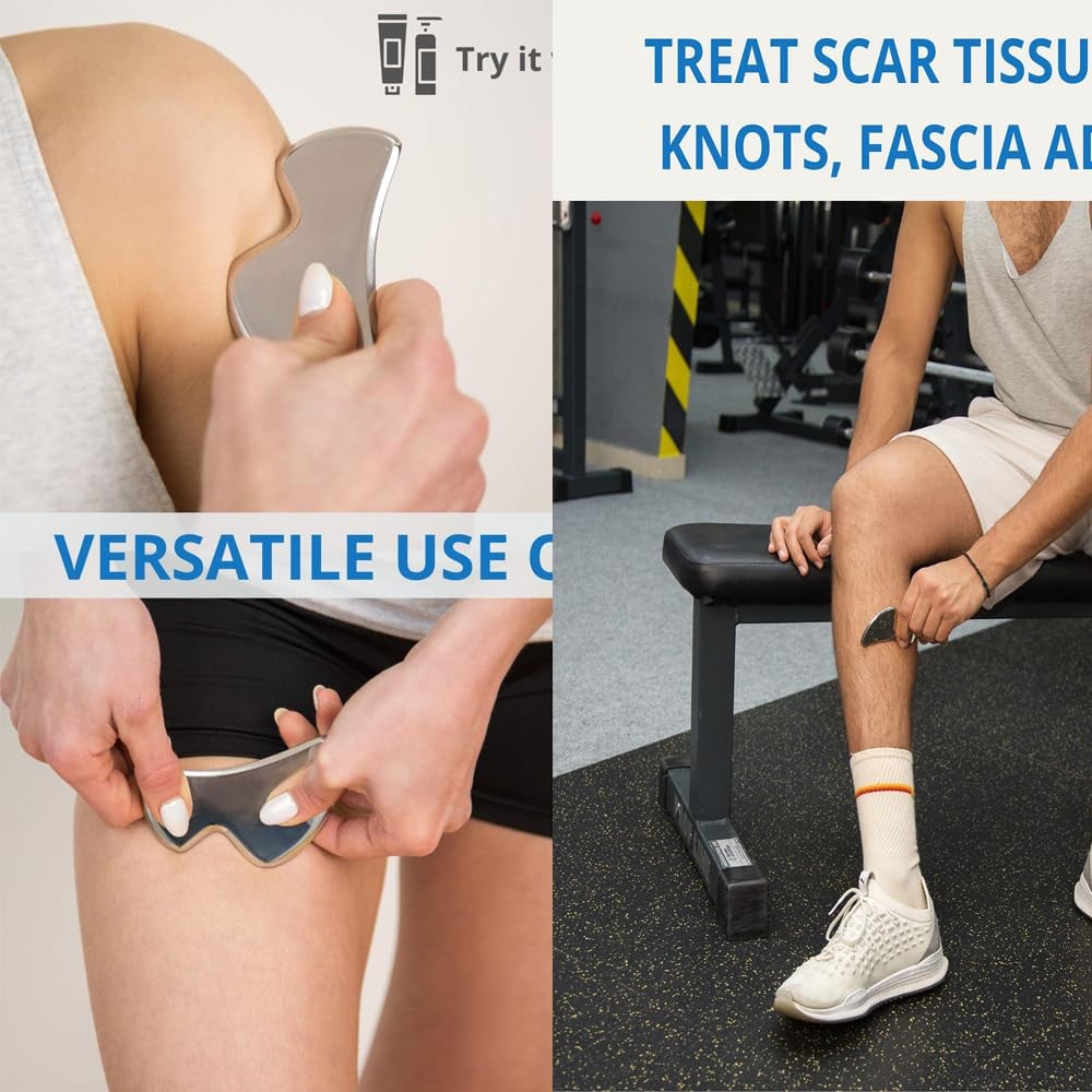 Muscle Scraper IASTM Tool Set 6 Stainless Steel Tools – Deep Tissue Massage Kit