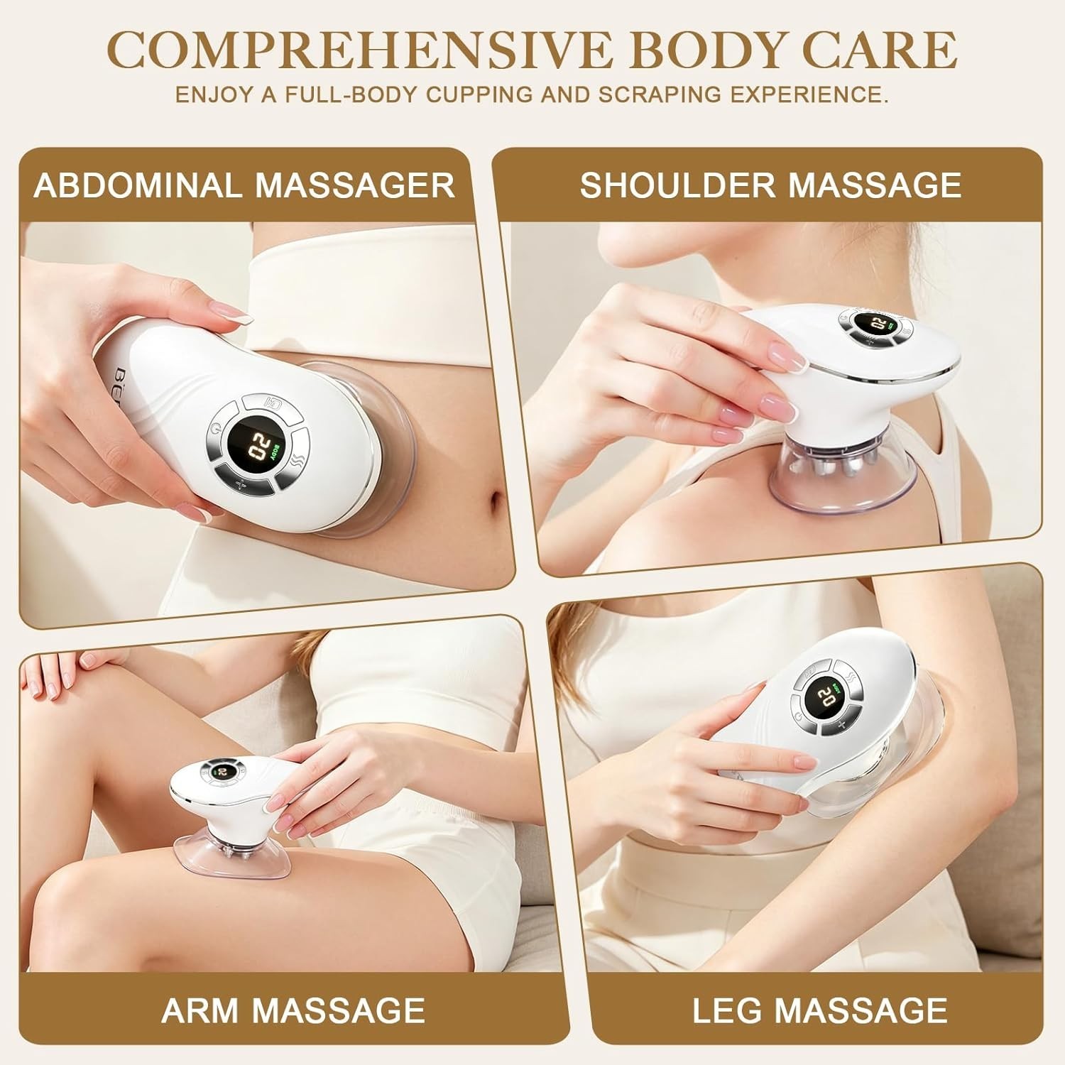 Electric Cupping & Gua Sha Massager, 3-in-1 Cellulite Remover for Legs, Lymph…