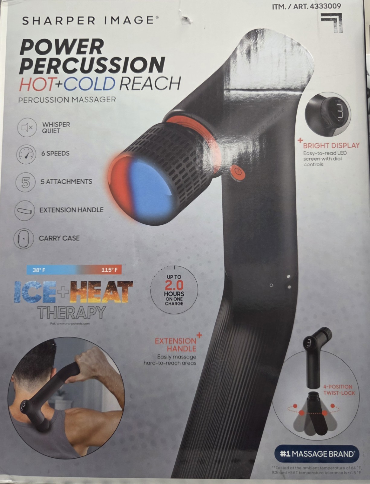 Sharper Image Hot & Cold Reach Power Percussion Massage Gun