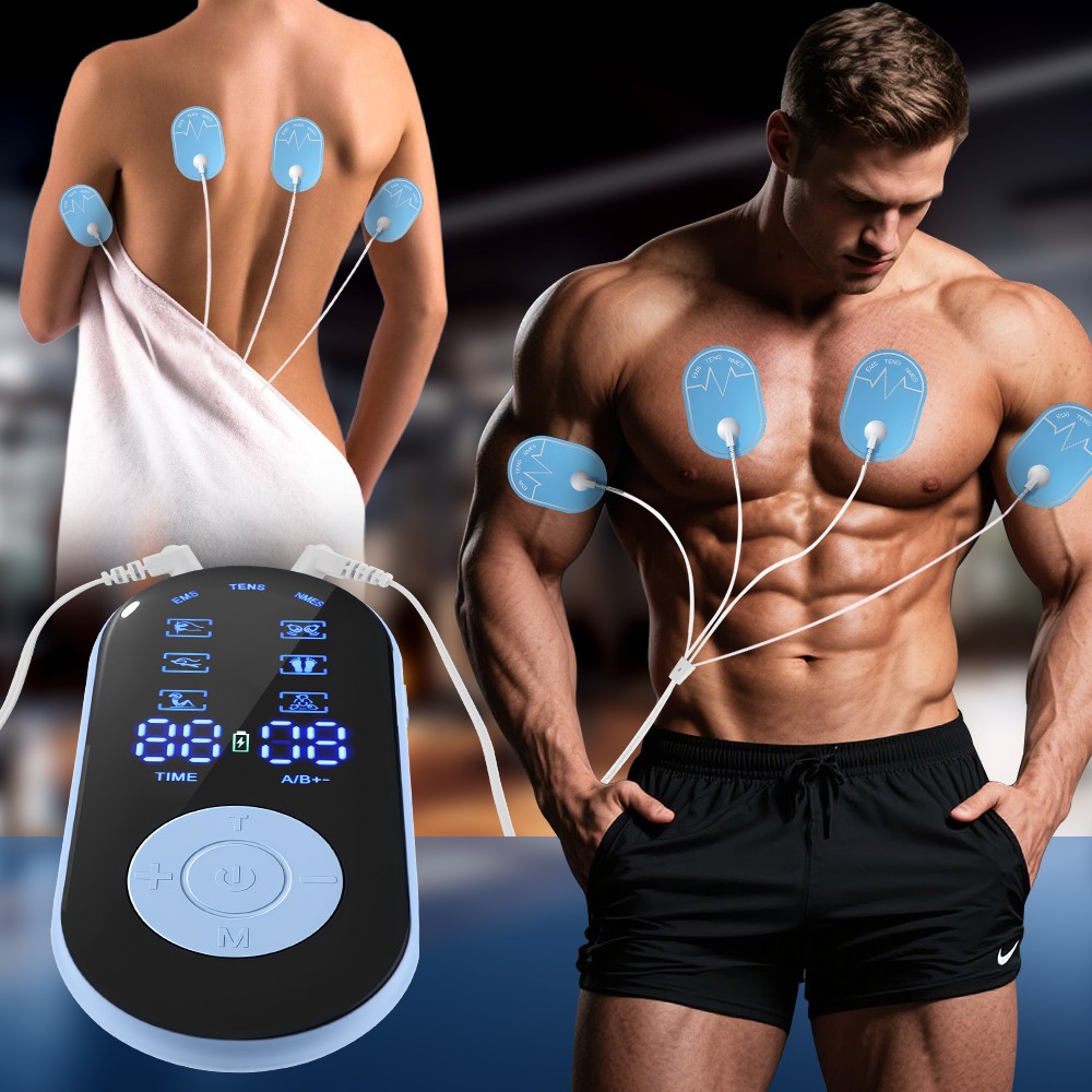 TENS Unit EMS Muscle Stimulation 2 Channel Electrical Pulse Massager Pain Relief