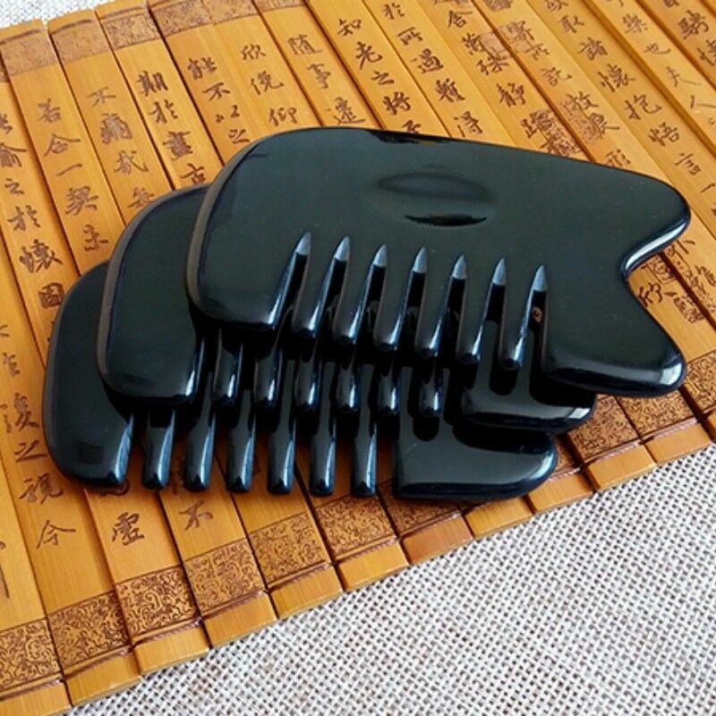 Chinese Gua Sha Board Comb Anti Static Buffalo Horn Hand Massager Full Body Tool