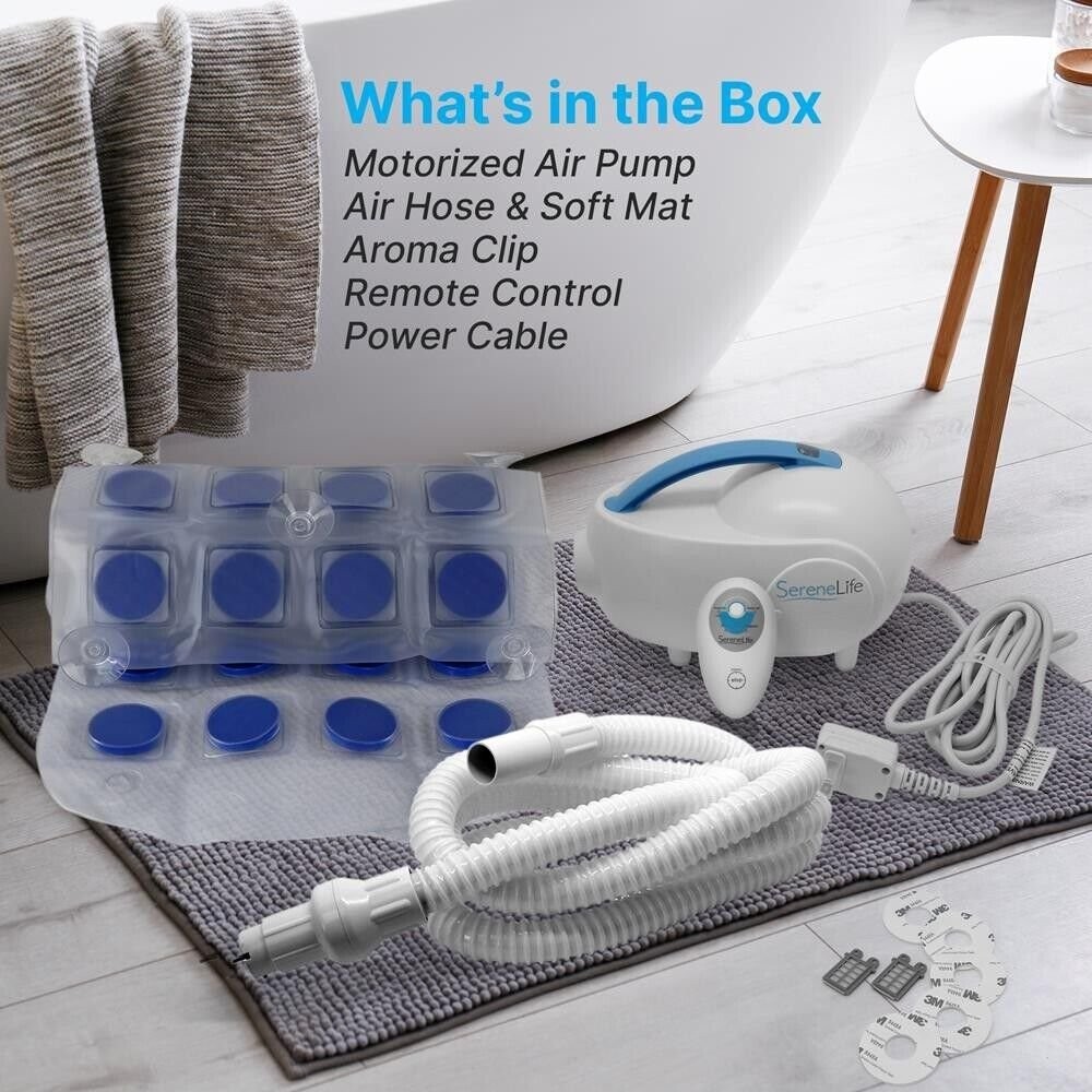 SereneLife Bubble Bath Mat Body Spa Massage with Warm Air