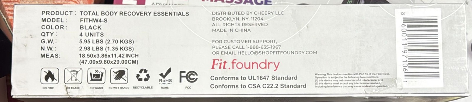 Fit Foundry 4-in-1 Heat & Massage Recovery Pack for Relief