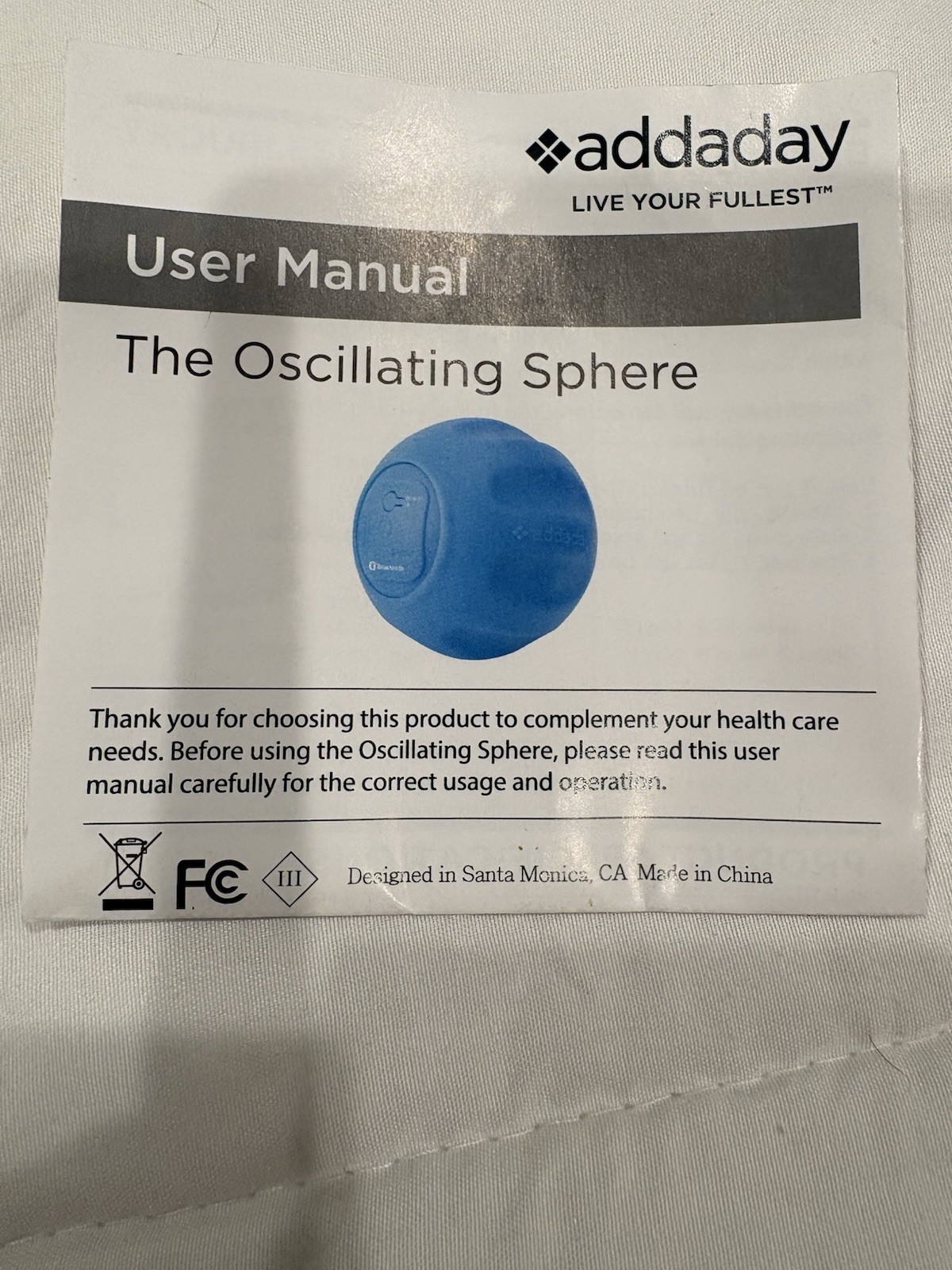 Addaday The Oscillating Sphere Bluetooth Vibrating Massage Roller Recovery Ball