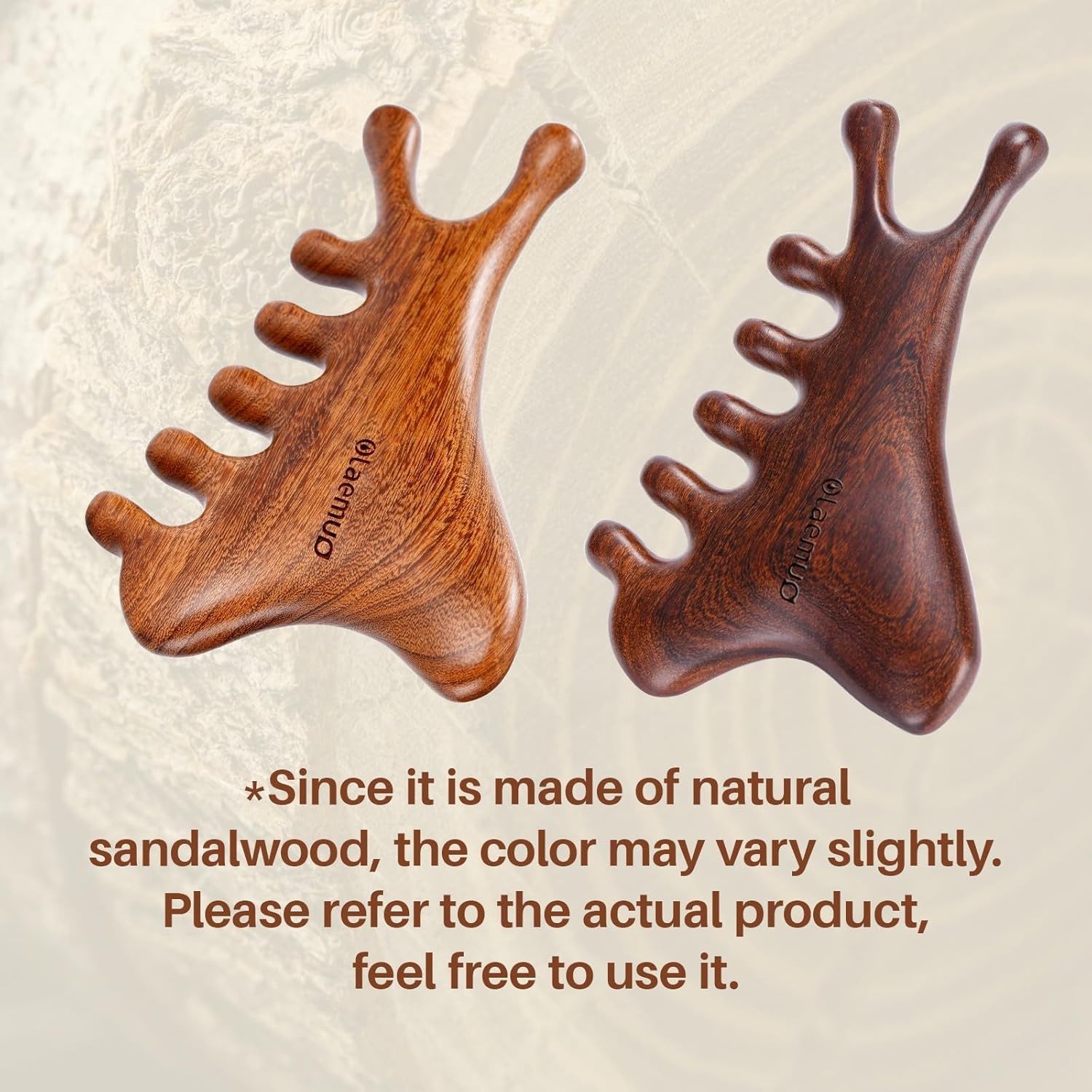 4-in-1 Natural Sandalwood Gua Sha Scalp Massager Face Eye Neck Body Comb Gift