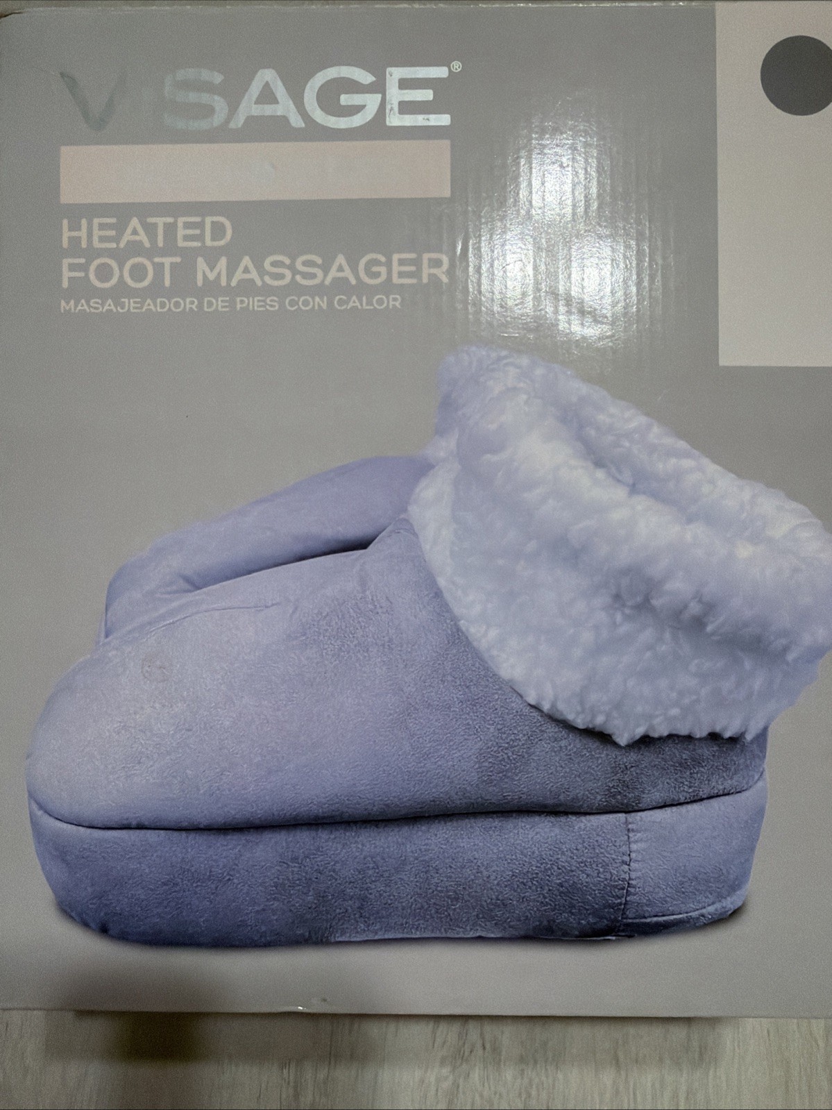Heated Foot Massager Electric Visage Pro Style Memory Foam Fleece Lined