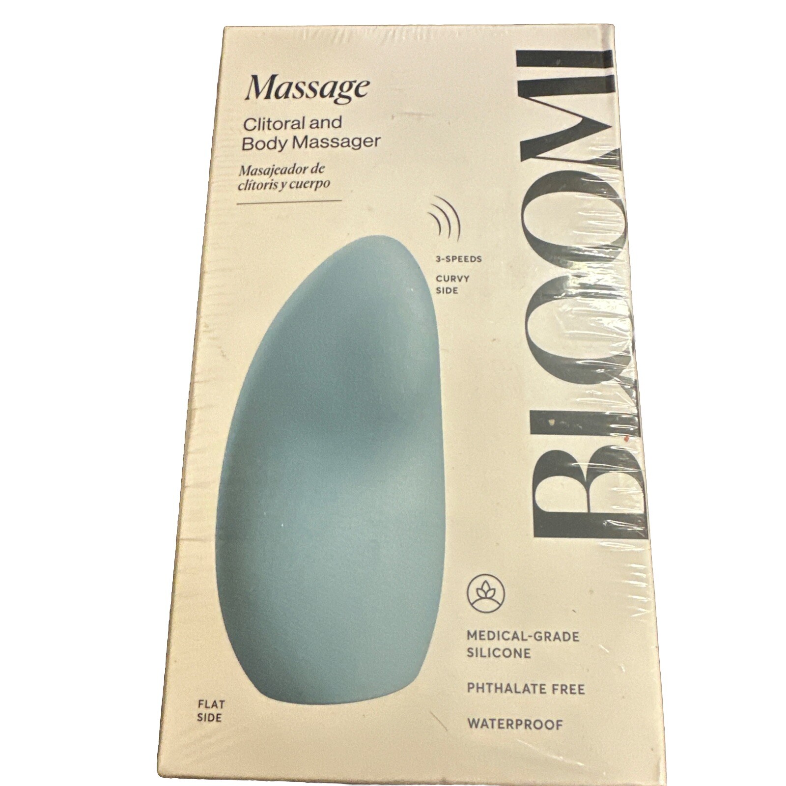 Bloomi Body Massager Waterproof Phthalate Free 3-speeds, New/Sealed