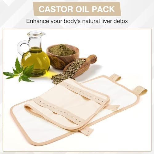 Castor Oil Pack Adjustable Reusable Wrap Liver Detox Stomach Bamboo Cotton Leak