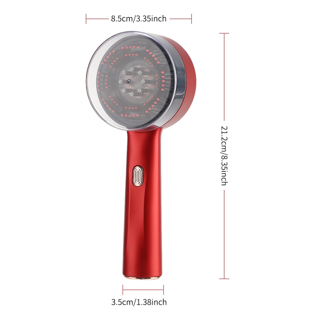 Upgrade Electric Scalp Massager Brush Massage Comb – Red Light Therapy & Oil US