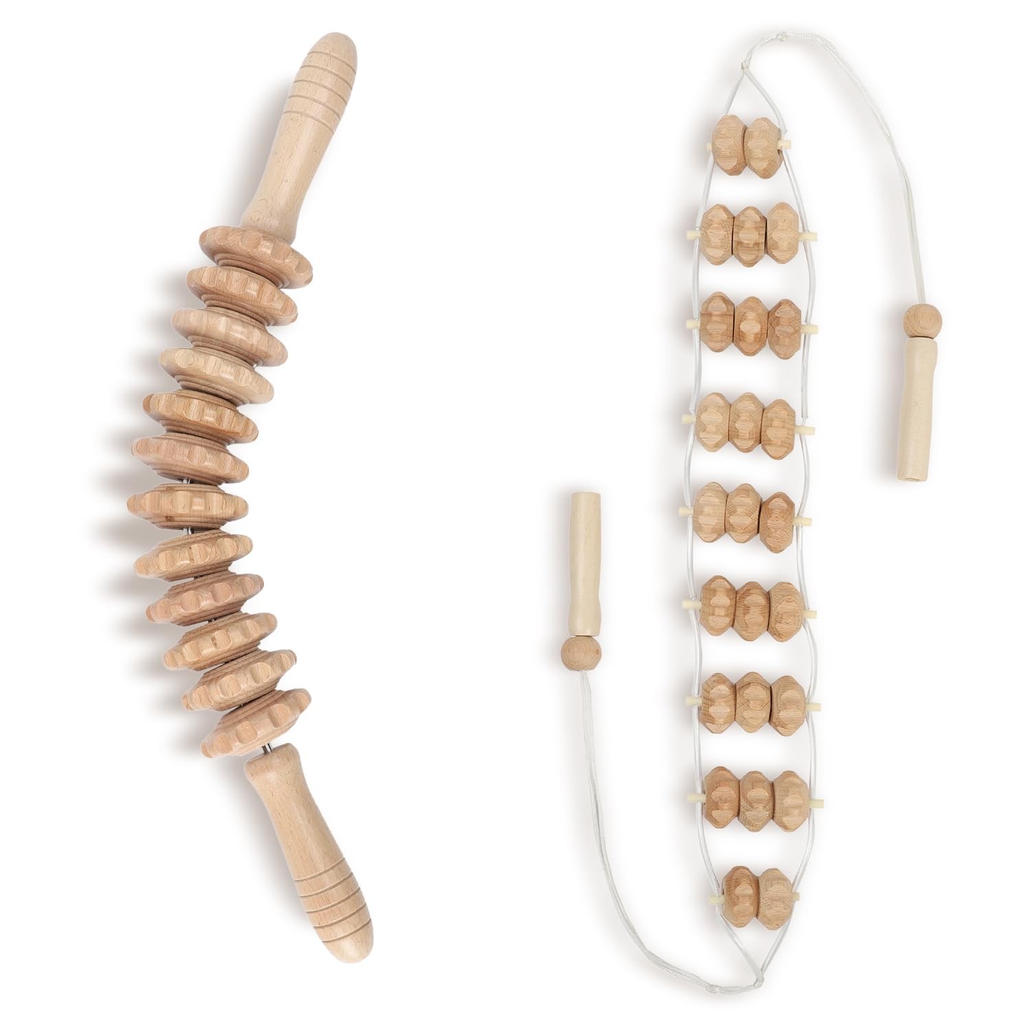 Wood Therapy Massage Tools, Lymphatic Drainage Curved Roller Stick, Neck Mass…