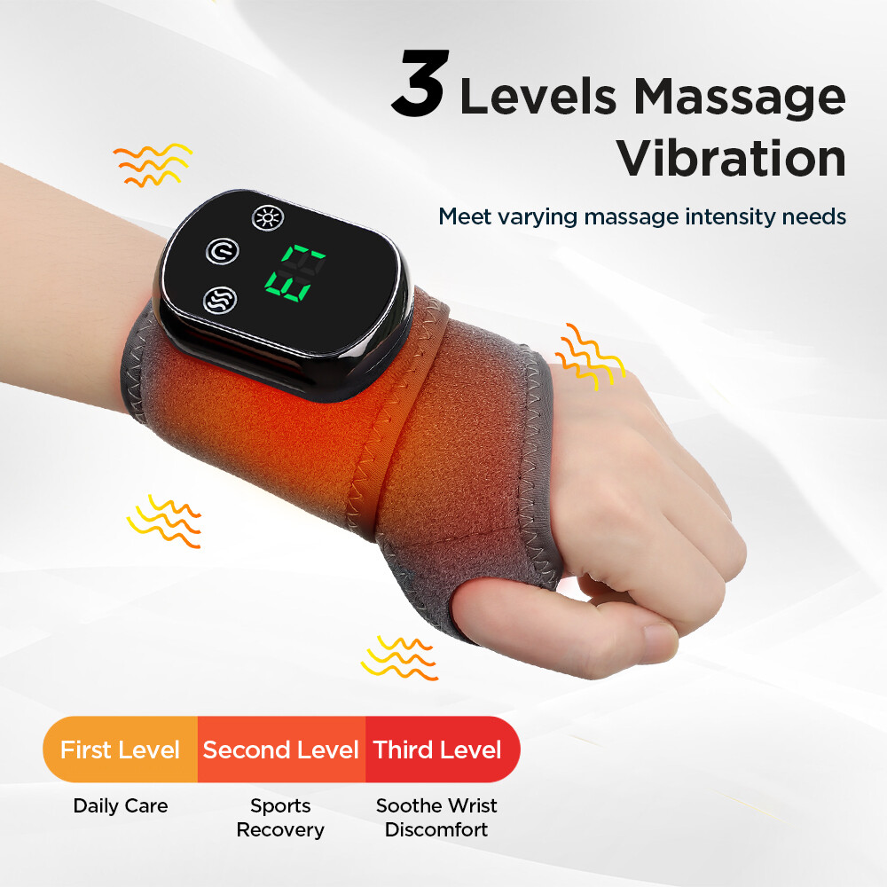 Electric Knee Ankle Massager Wrist Guard Brace Hot Air Compression Pain Relief