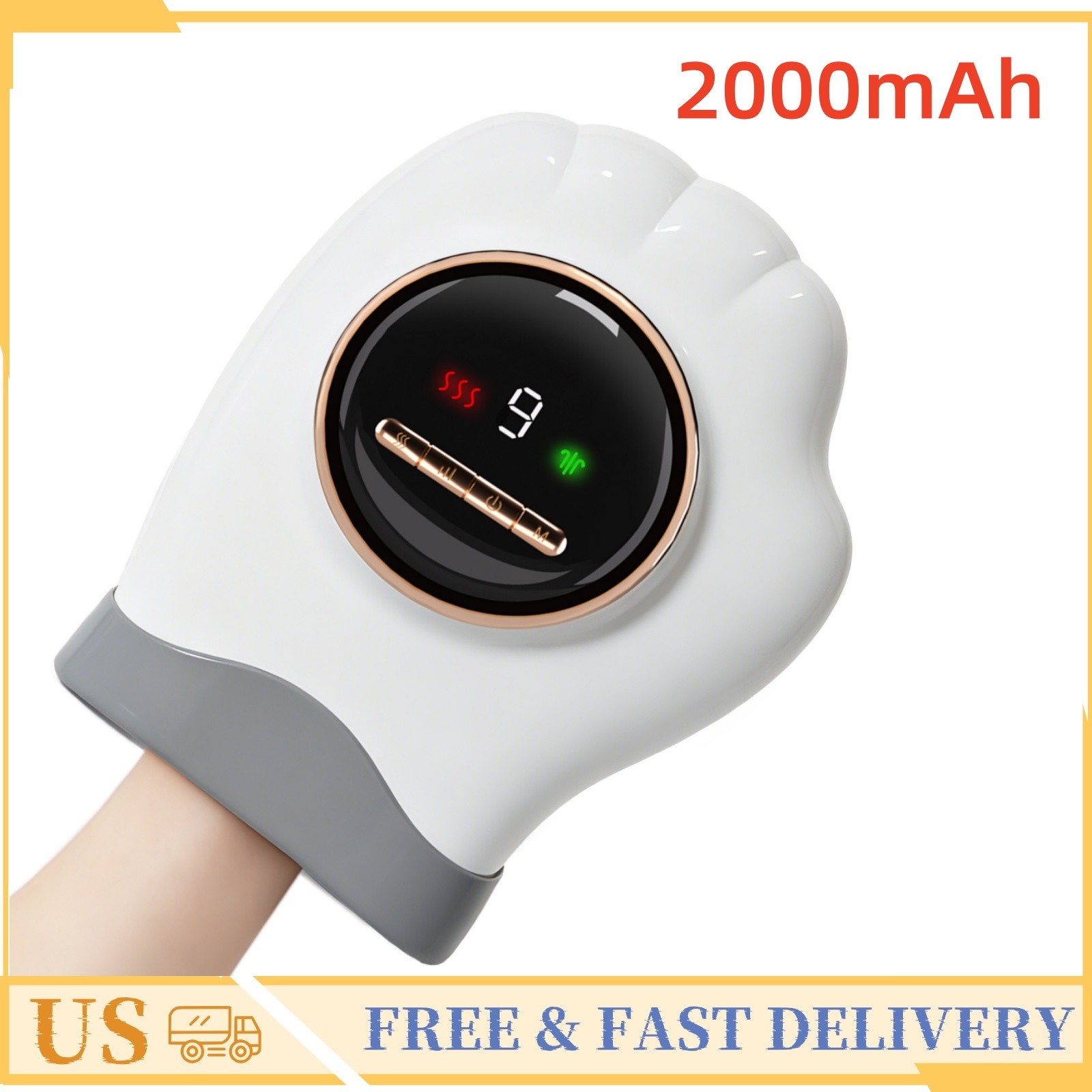 Portable Hand Massager Constant Hot 9 Levels Compress For Hand Fatigue Relief US
