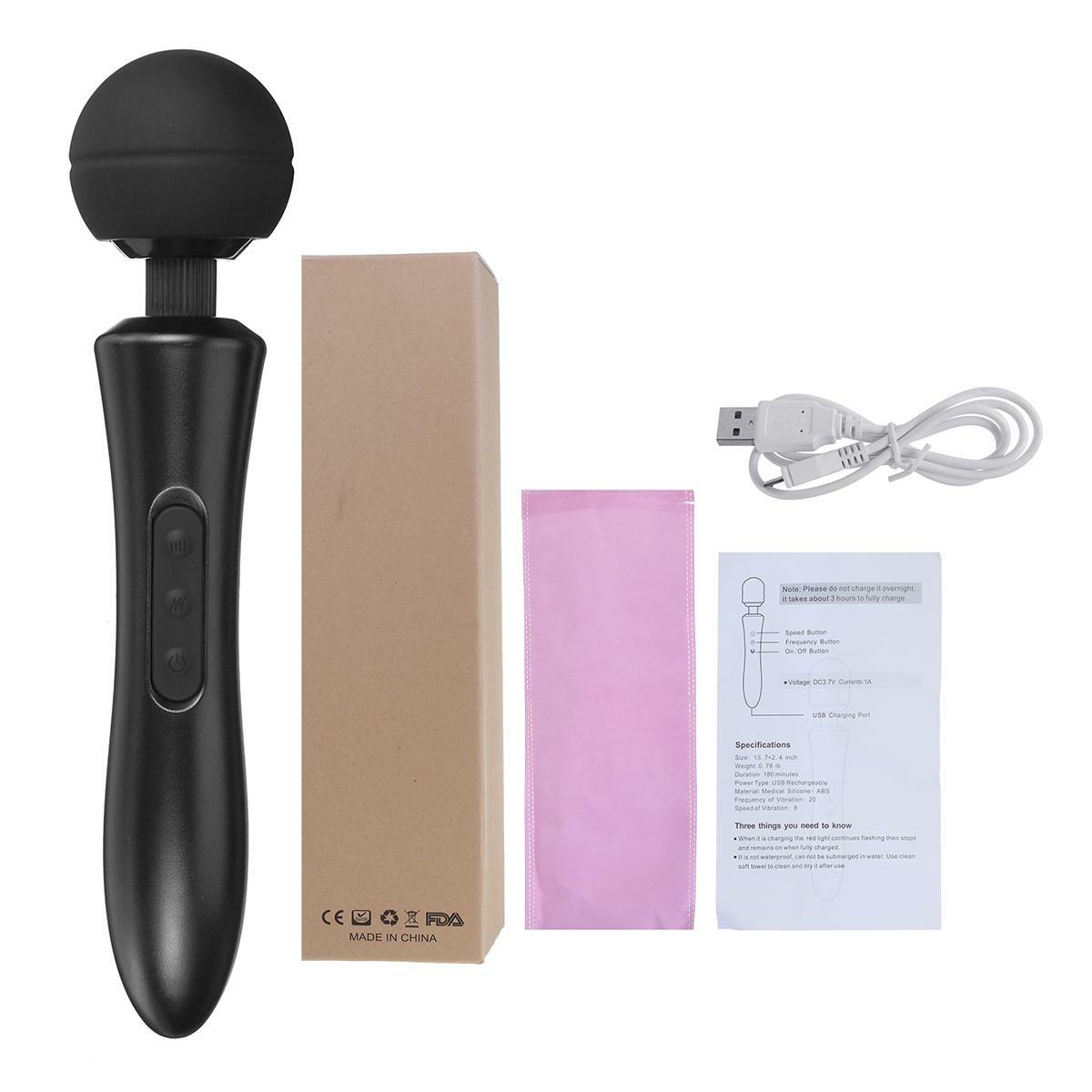 8 Speeds Electric Percussion Vibration USB Rechargeable Neck Muscle Body