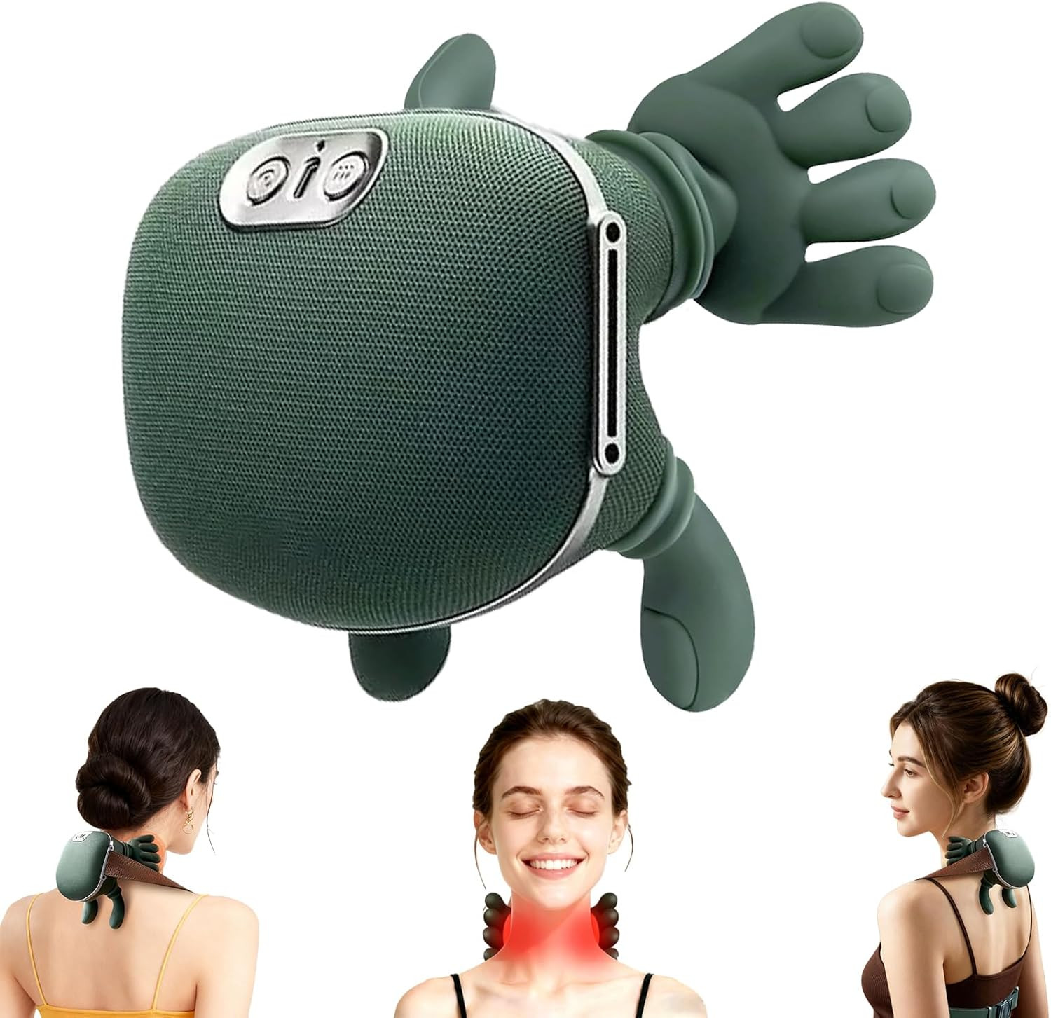 Neck Massager, Shiatsu Neck and Back Massager with Heat, 4D Kneading Simulated H