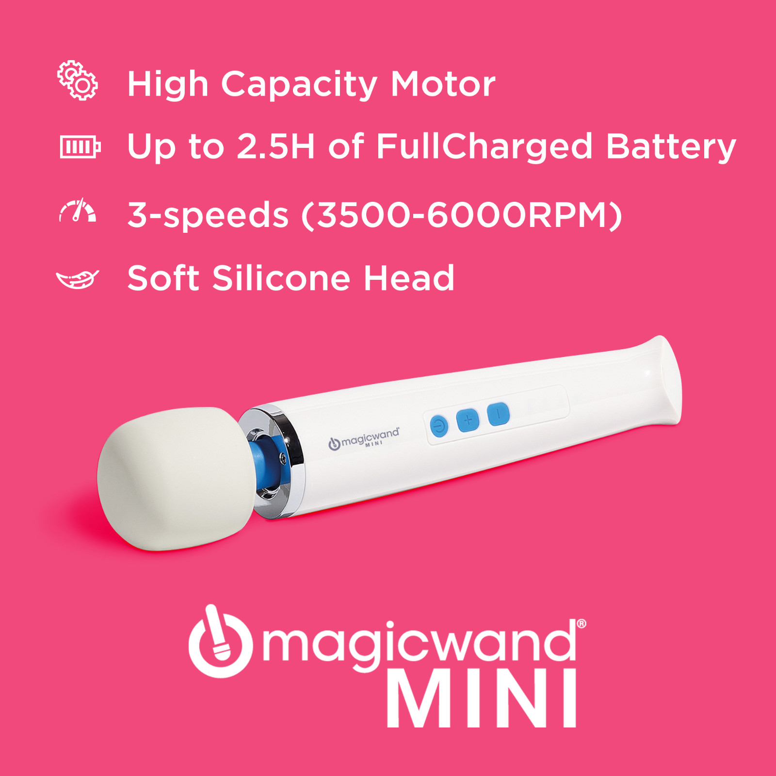 Hitachi Magic Wand Mini Rechargeable Massager by Vibratex +Lubricant For Women