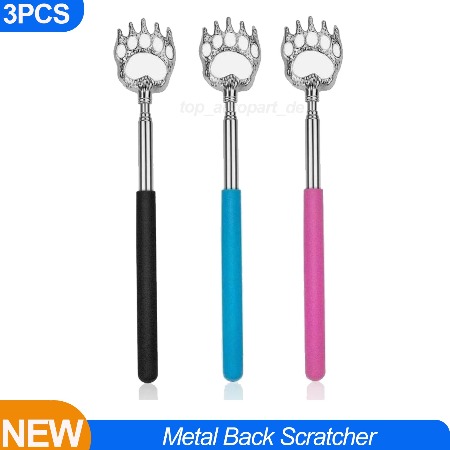3 Pack Metal Back Scratcher Back Extendable Massager Bear Claw Telescopic New
