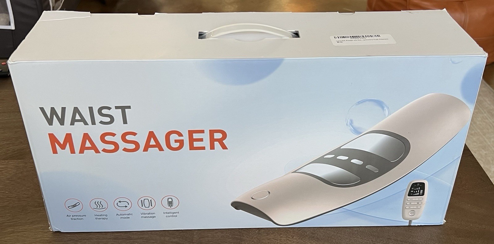 Artmory Heated Vibrating Back Waist Massager Lumbar Traction Corded Beige