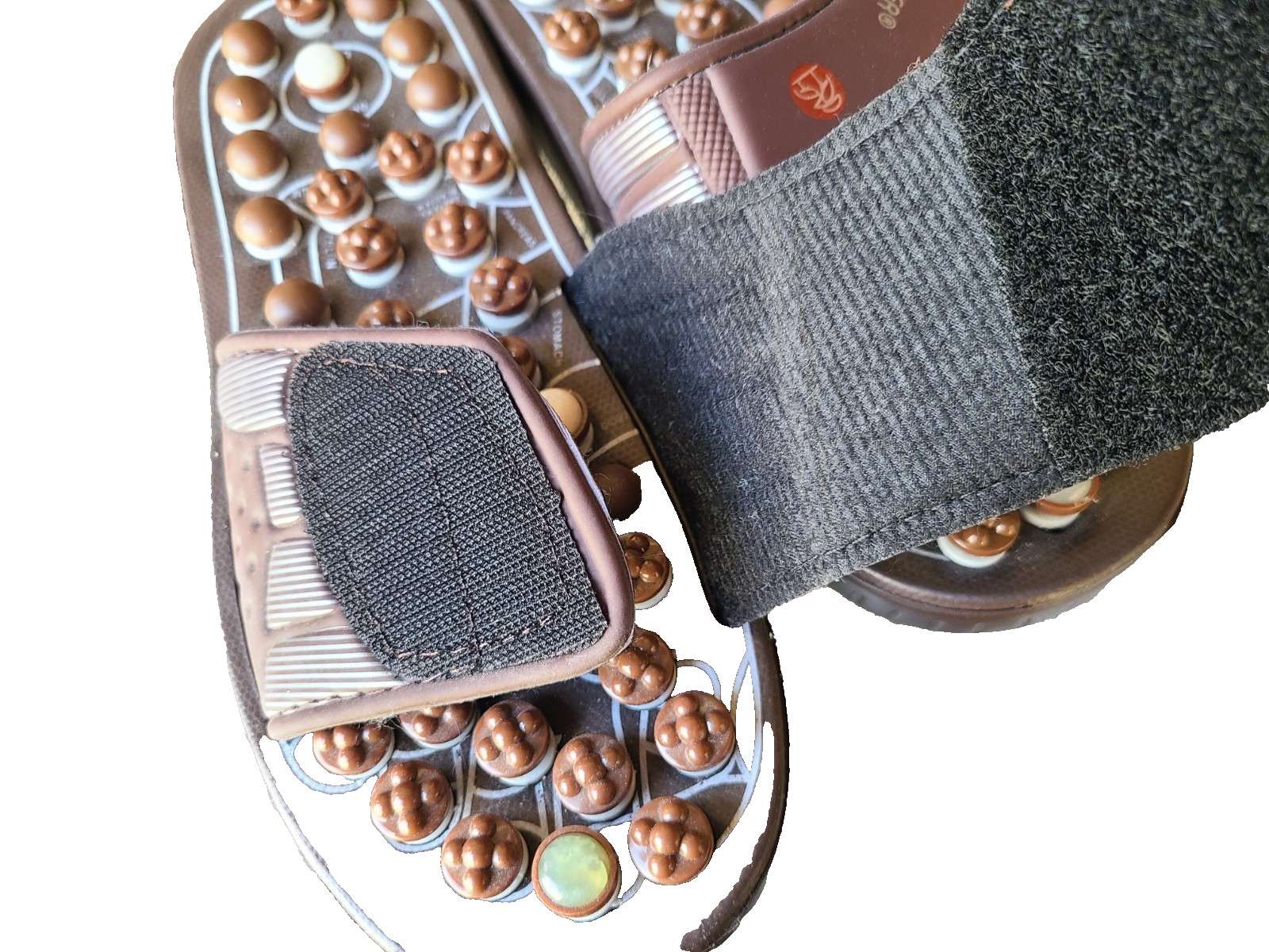 Byriver Brown Sandals Foot Massage Pressure Points Reflexology Size: S NEW