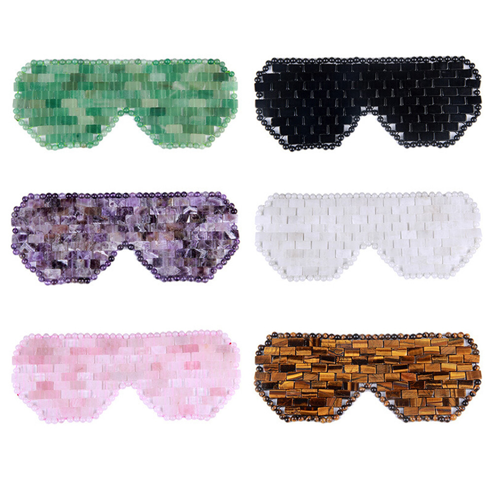 Natural Crystal Stone Eye Mask Handmade Facial Eye Skin Care Massager Tool