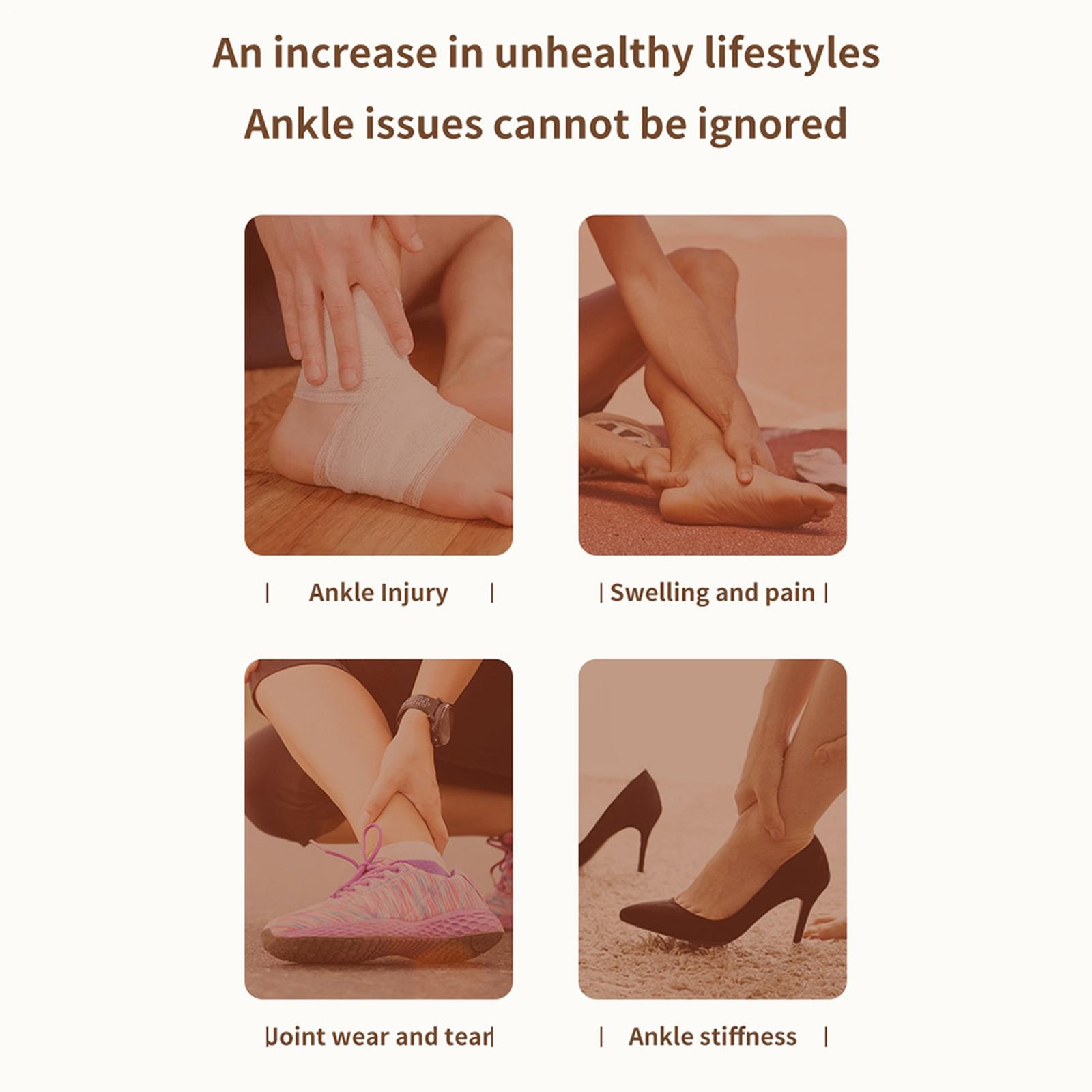 Smart Adjustable Ankle Massager – Pain Relief, Heat & Vibration, One Pair