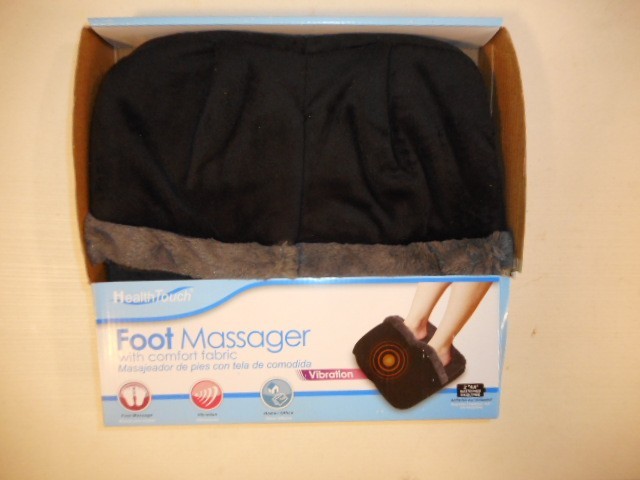Foot Massager Health Touch Black Slipper Style Vibration Comfort Fabric