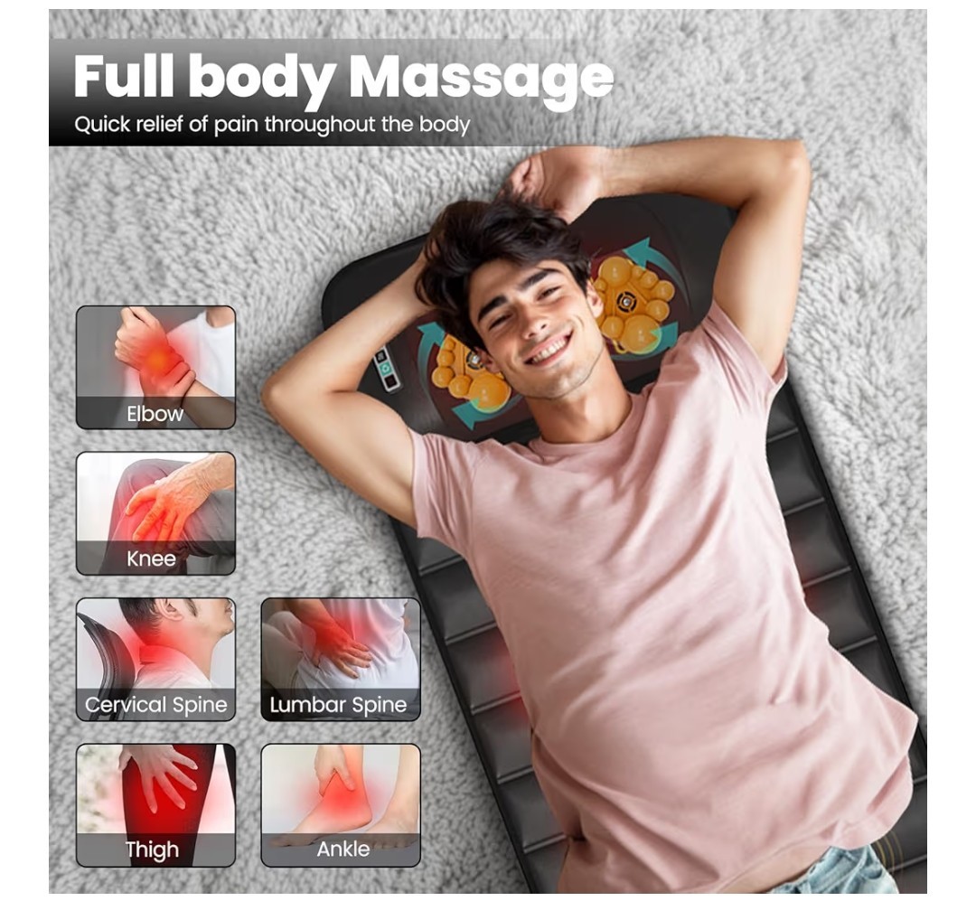DOPICT Full Body Massage Mat w/ Heat Detachable Neck 10 Motors – New
