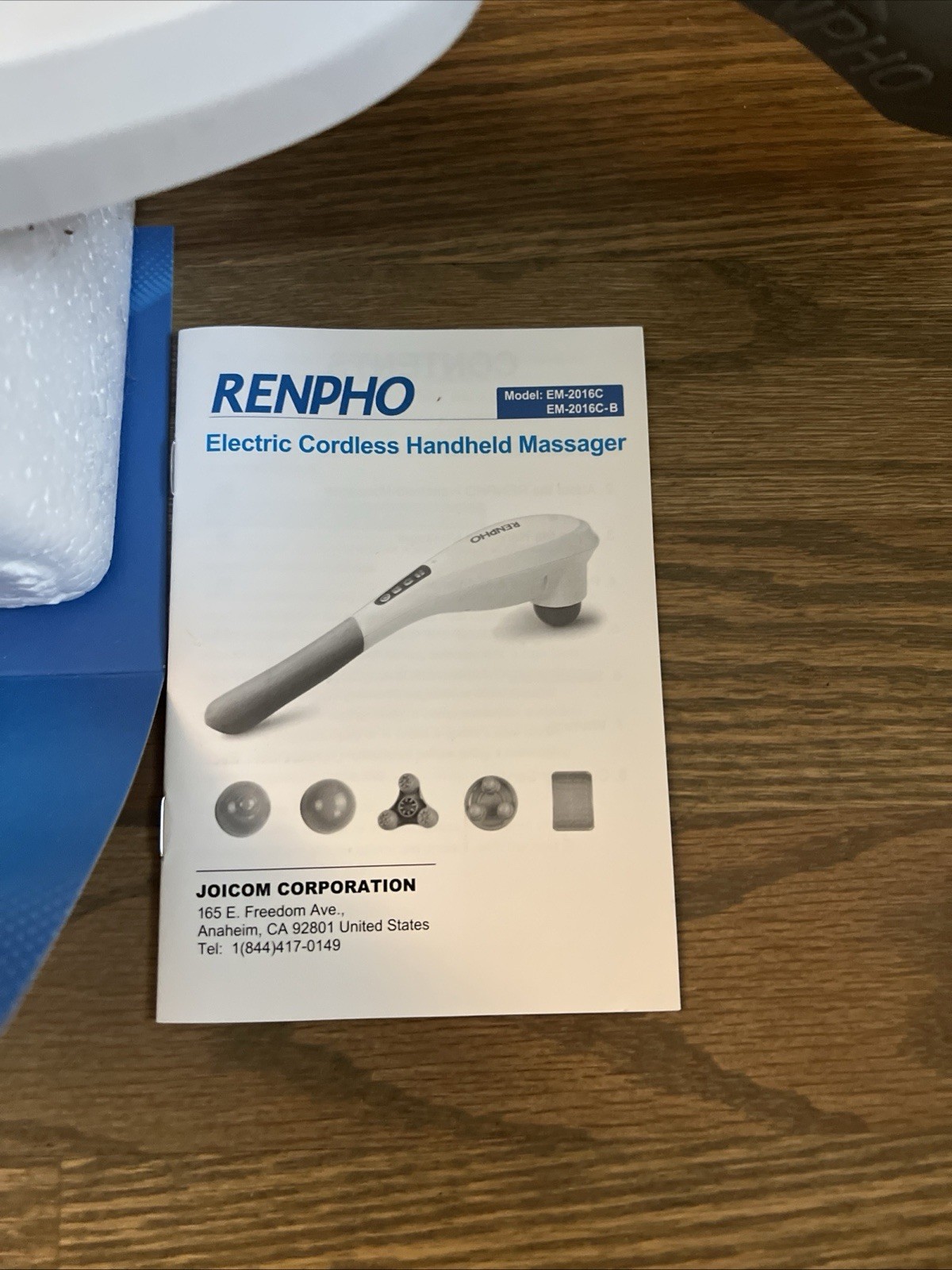 RENPHO EM-2016C Cordless Rechargeable Handheld Vibrating Massager 5 Heads