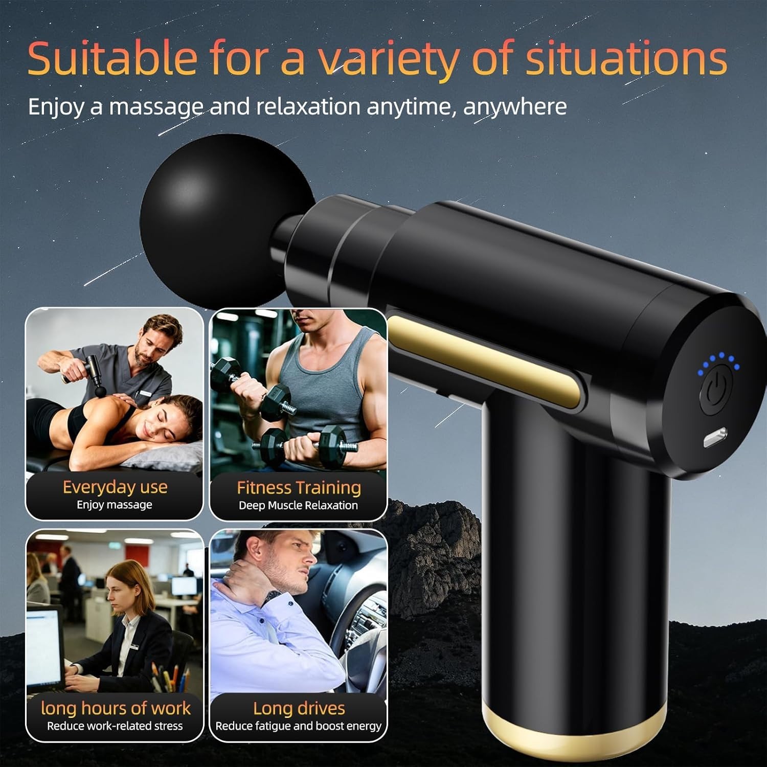 Massage Gun, Electric Massager, Suitable for Whole Body to Relieve Fatigue, R…