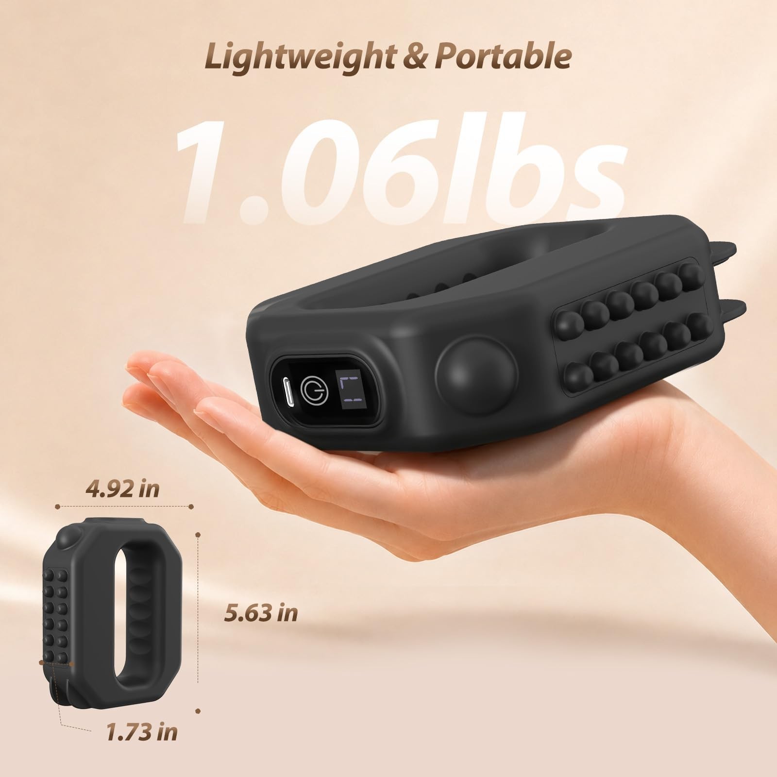Multifunctional Full-Body Electric Massager, Hands-Free Ergonomic Design, 3 Mode