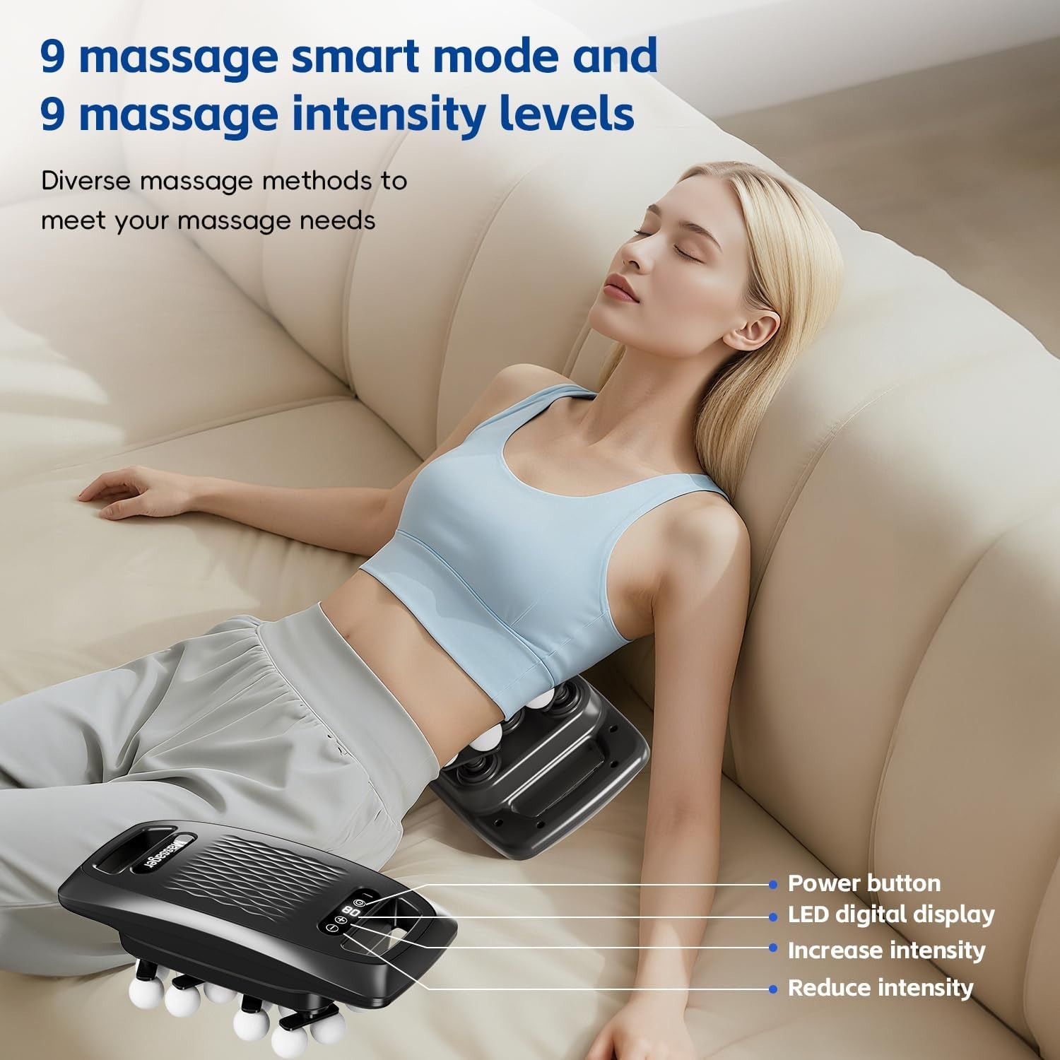 Powerful Handheld Muscle Massager with 9 Modes, Portable & Cordless Design