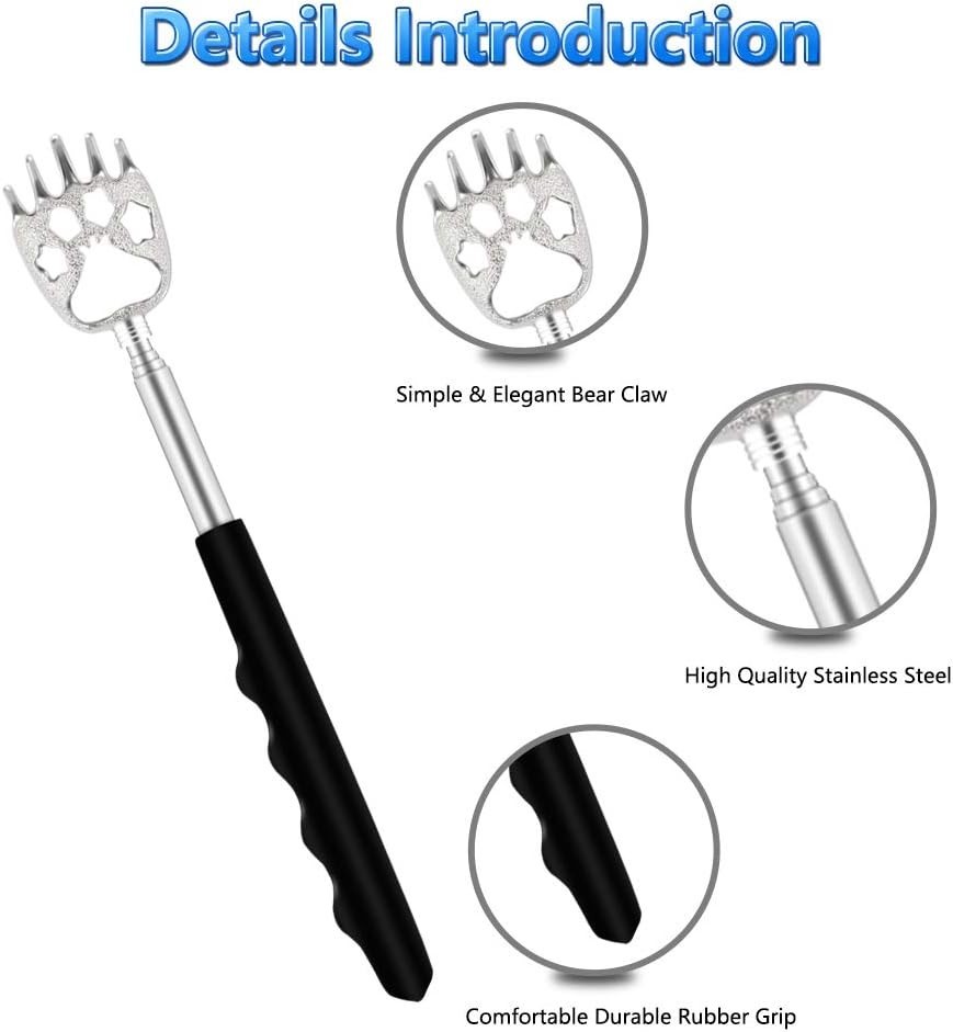6 Pack Telescoping Back Scratcher Extendable Metal Massager Bear Claw Set Gift