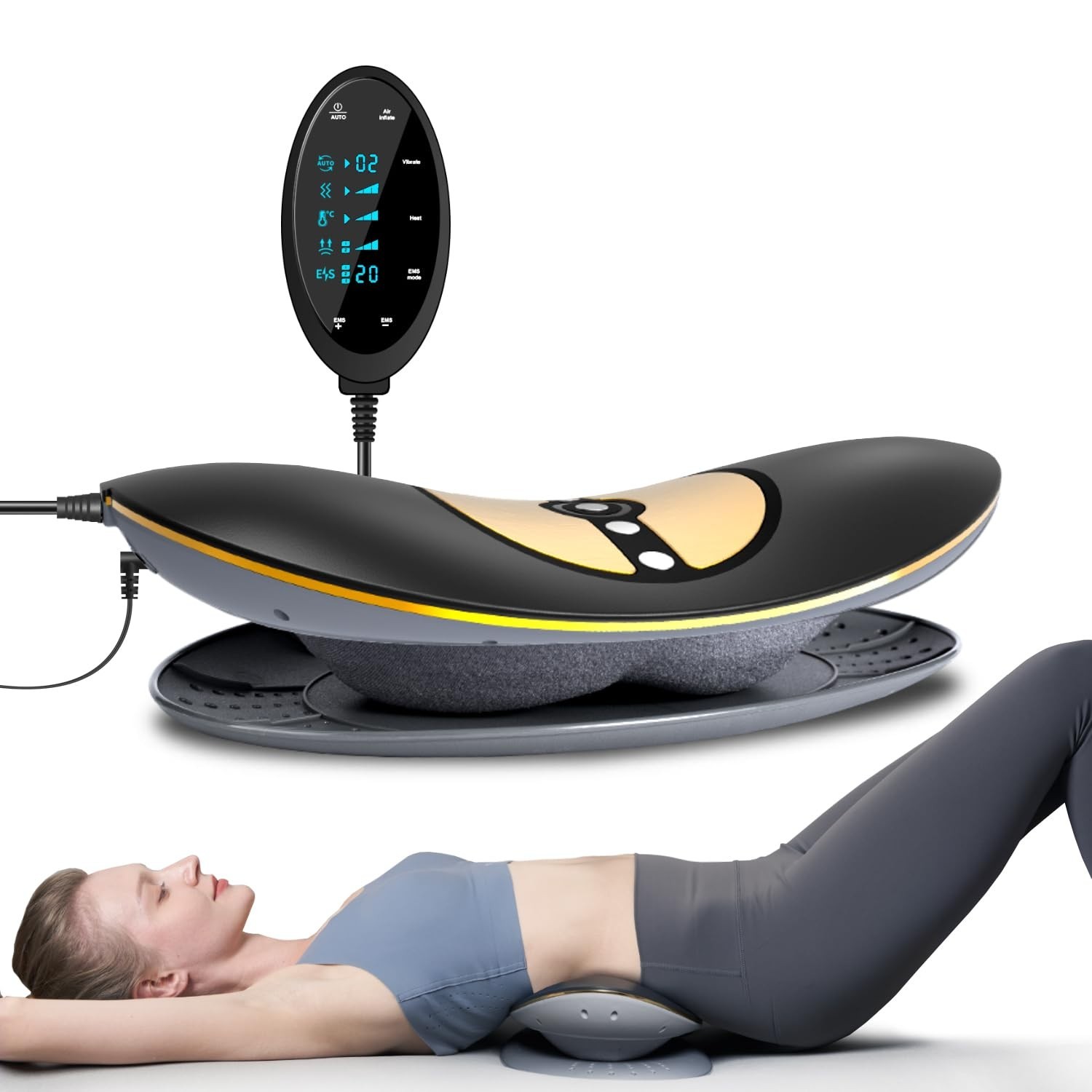 Multifunctional Electric Lumbar Traction Device with 20-Level Electrotherapy & V