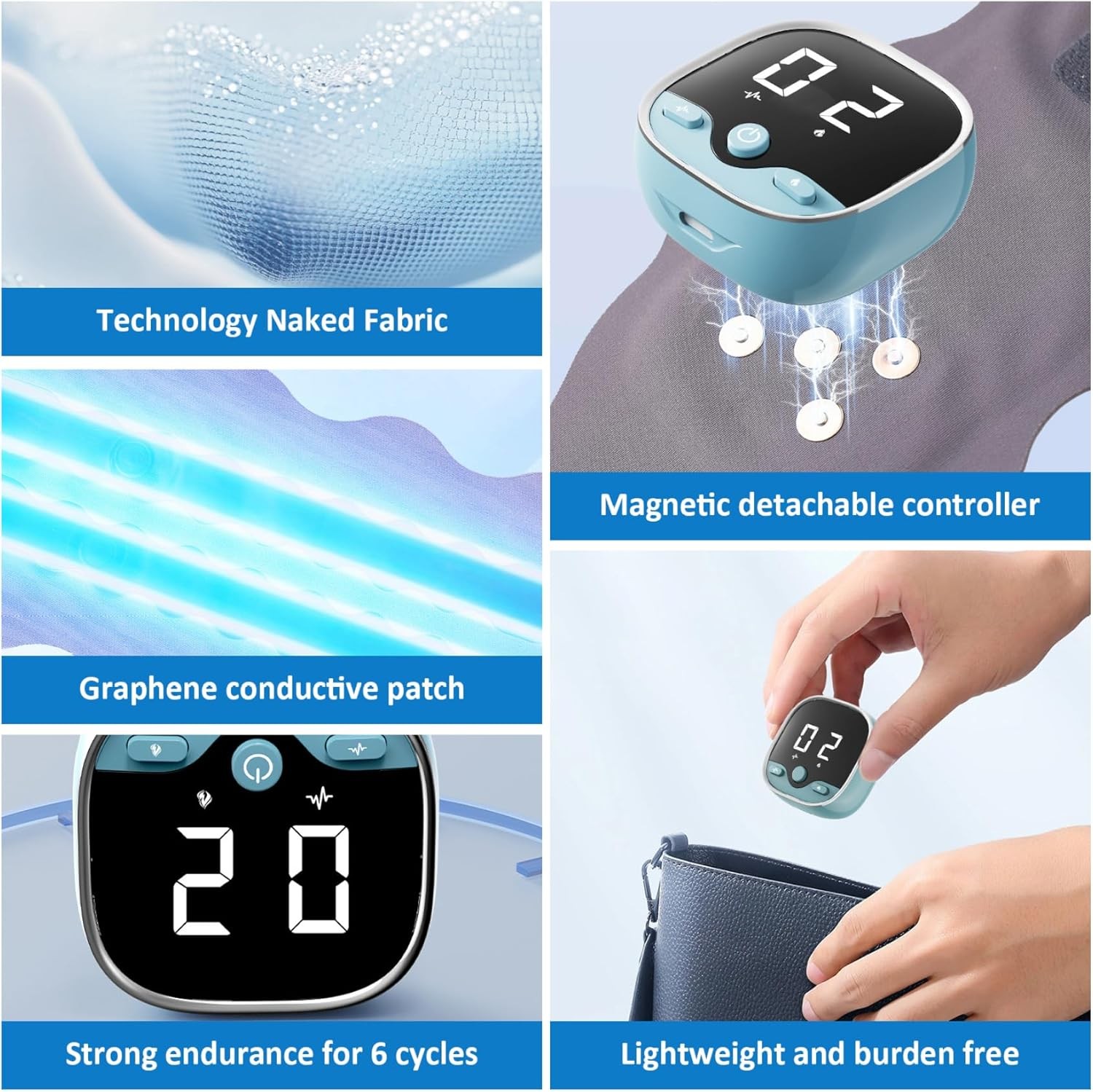 1 Pc Hand Massager, Wearable Wrist Massager 5 Massage Modes, 9 Intensitys Levels