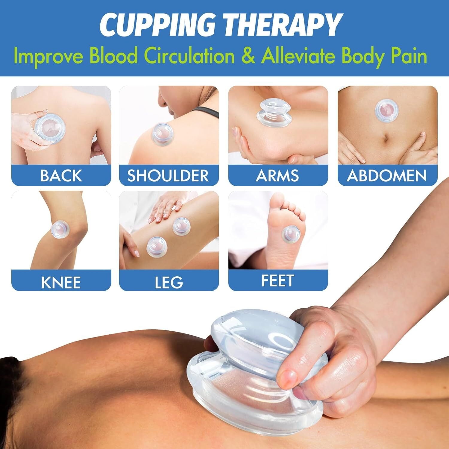 Cupping Therapy Set Silicone, Vacuum Massage Anti Cellulite Muscle Pain Relief