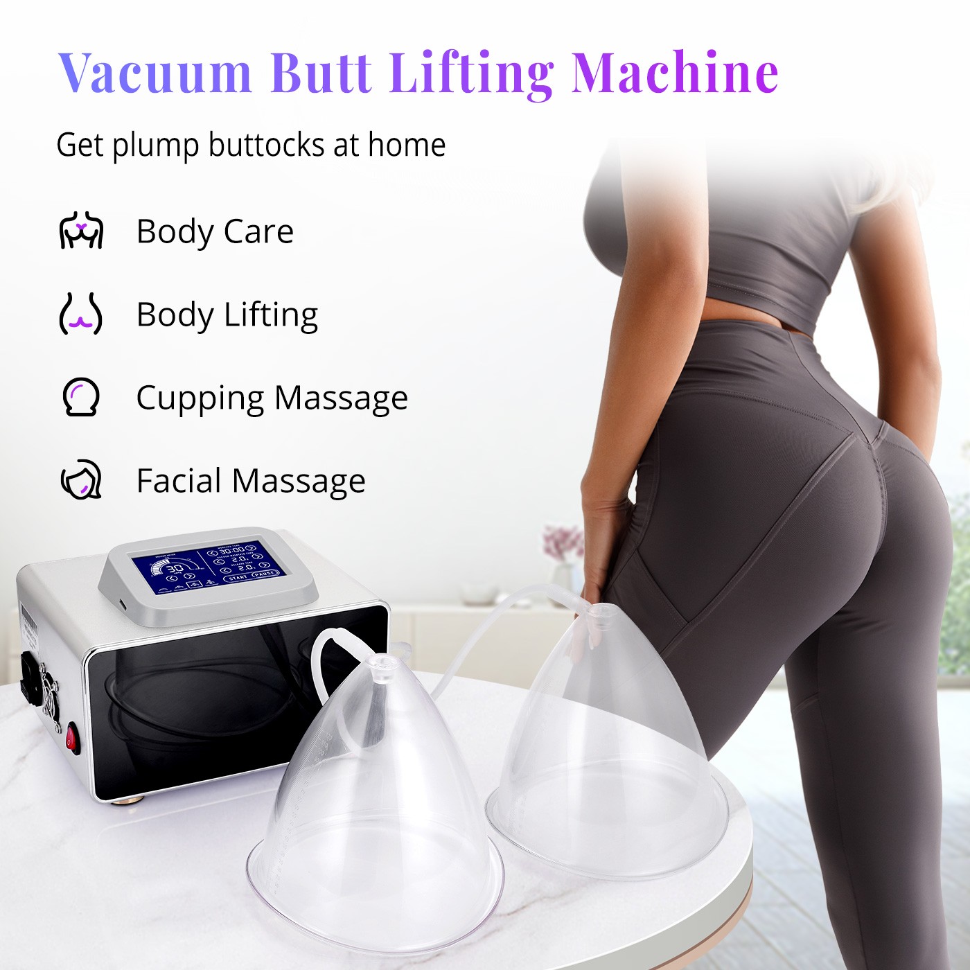 120ml Cups Breast Enlargement Buttock Enhance Machine Body Massager 4 Modes