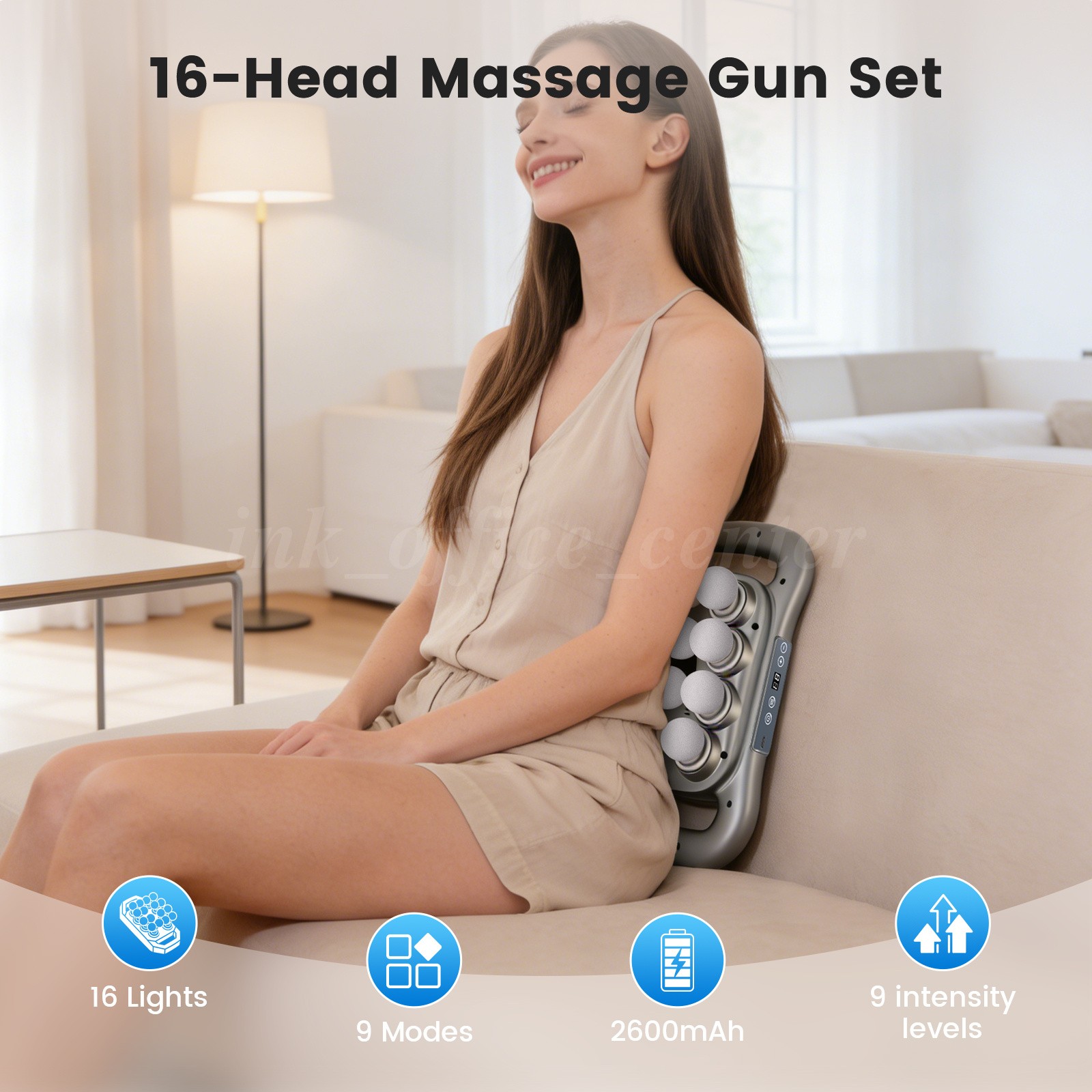 16Head Massage Gun Deep Tissue Massager 9 Modes&9 Intensity Levels Muscle Relax
