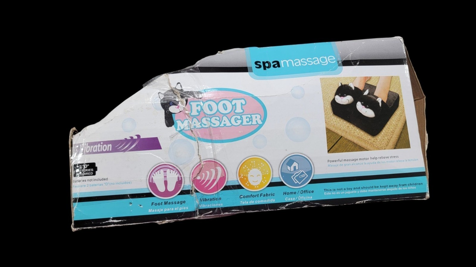 Spa Massage Cat Foot Massager With Vibration & Comfort Fabric For Home/Office Us