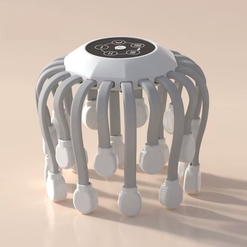 Orange Octopus Head Massager, 10/20 Independent Massage Heads, Wireless Vibratio
