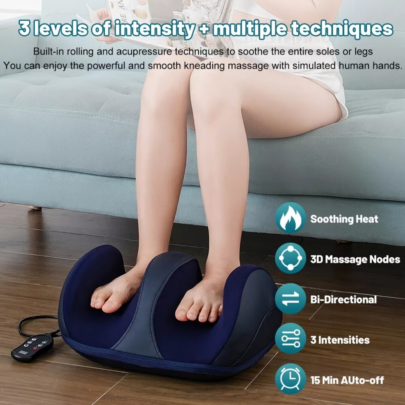 Foot Massager Machine with Heat Deep Tissue Massager For Foot Neck Calf Massager