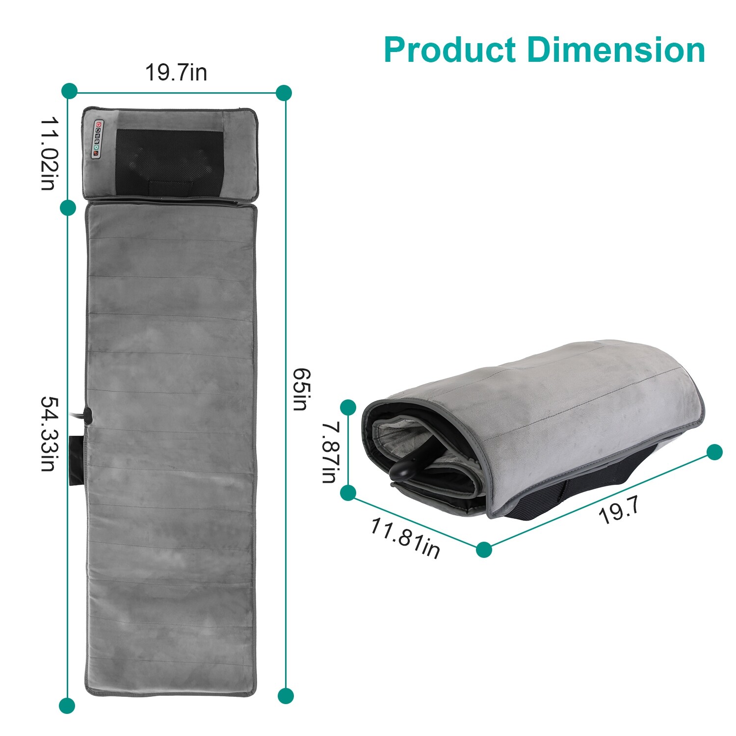 Full Body Electric Massage Mat with Heat Vibration Massage Cushion Back Mattress