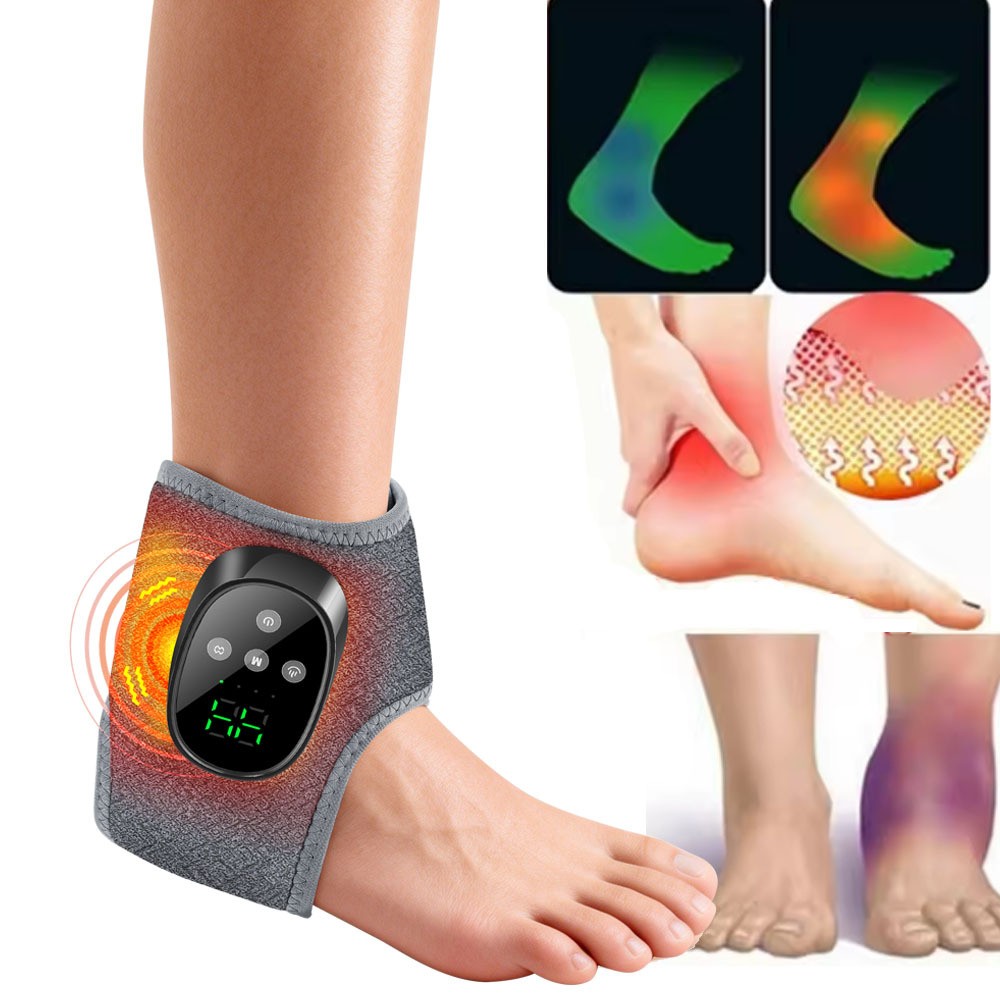 Electric Foot Ankle Massager Pain Relief 4 Modes Vibration Infrared Hot Compress