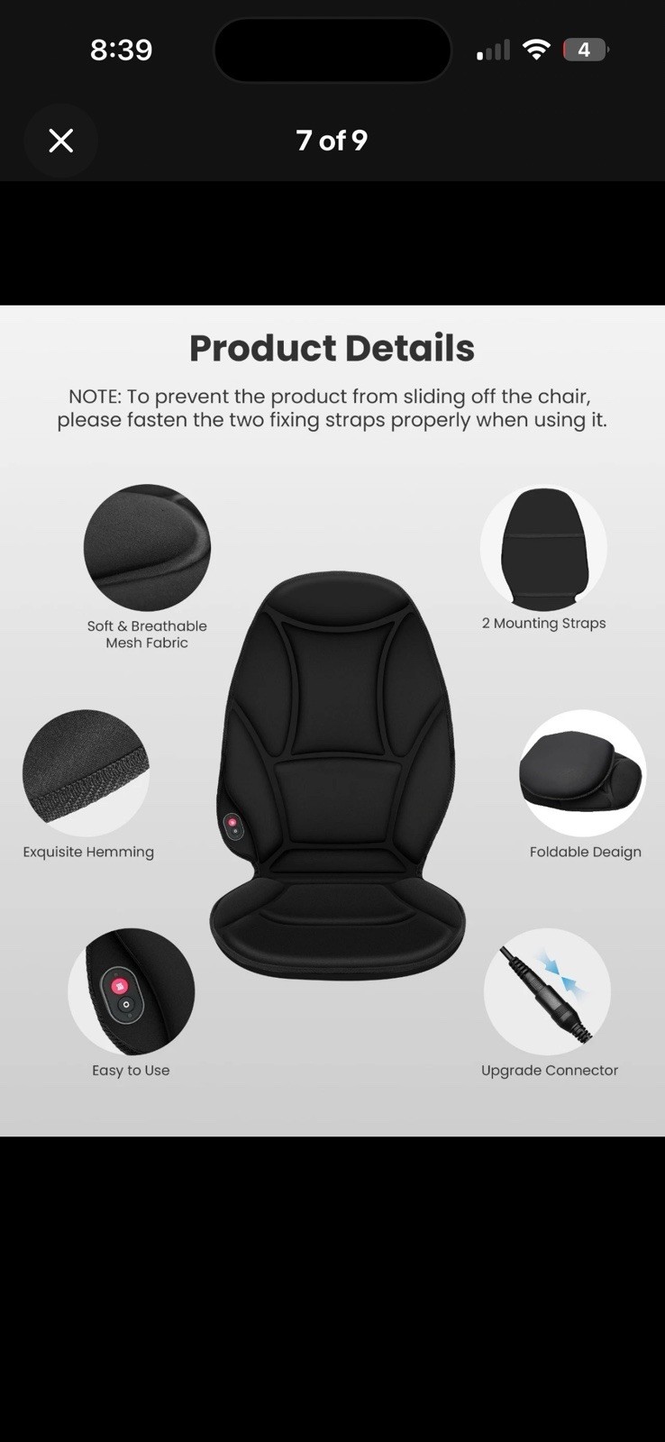 Orthopedic Cushion Car Seat Massager
