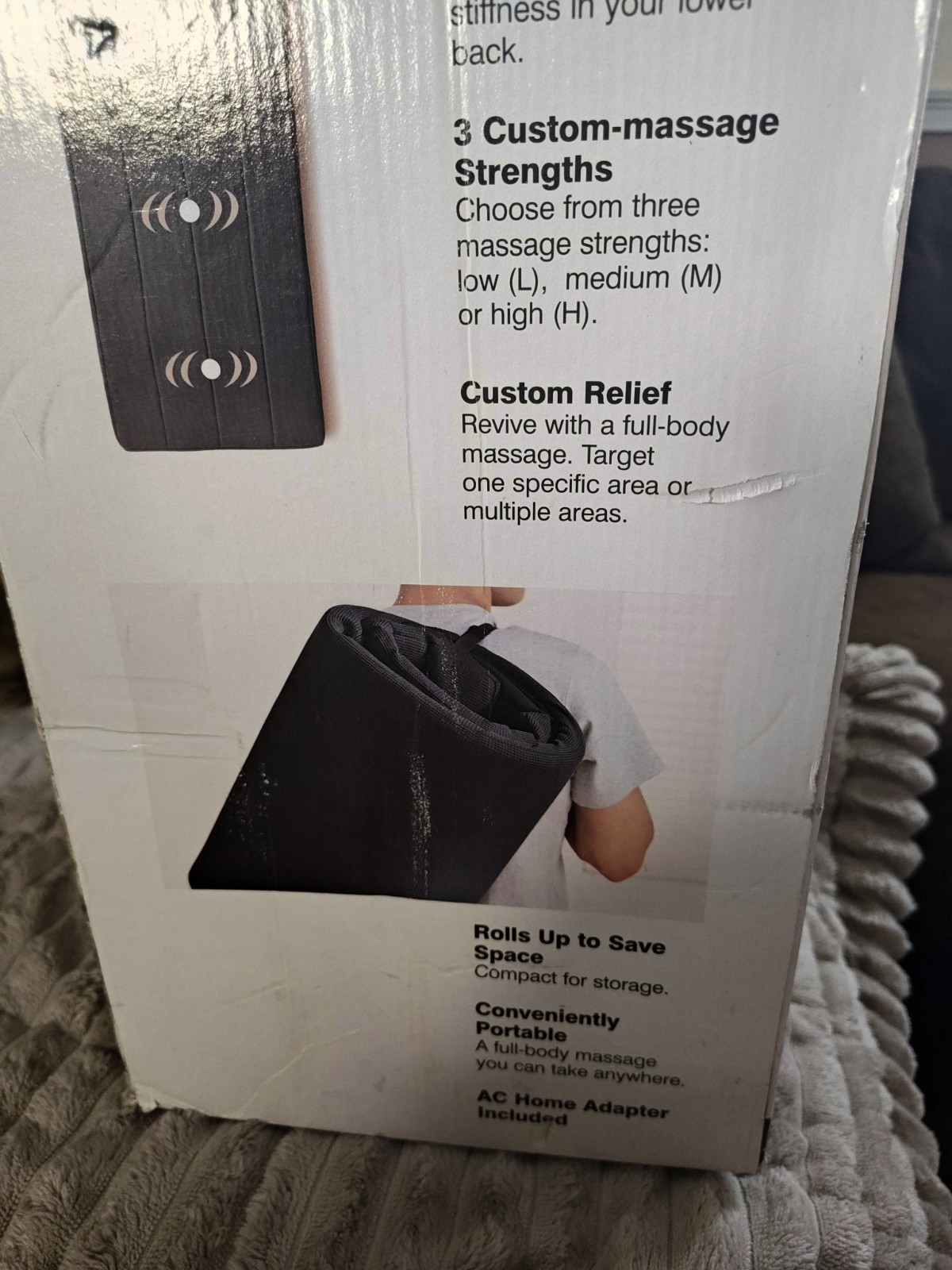 HoMedics MatMassager 5 Motor Full-Body Massager w/ Heat Roll-up Mat Hand Remote
