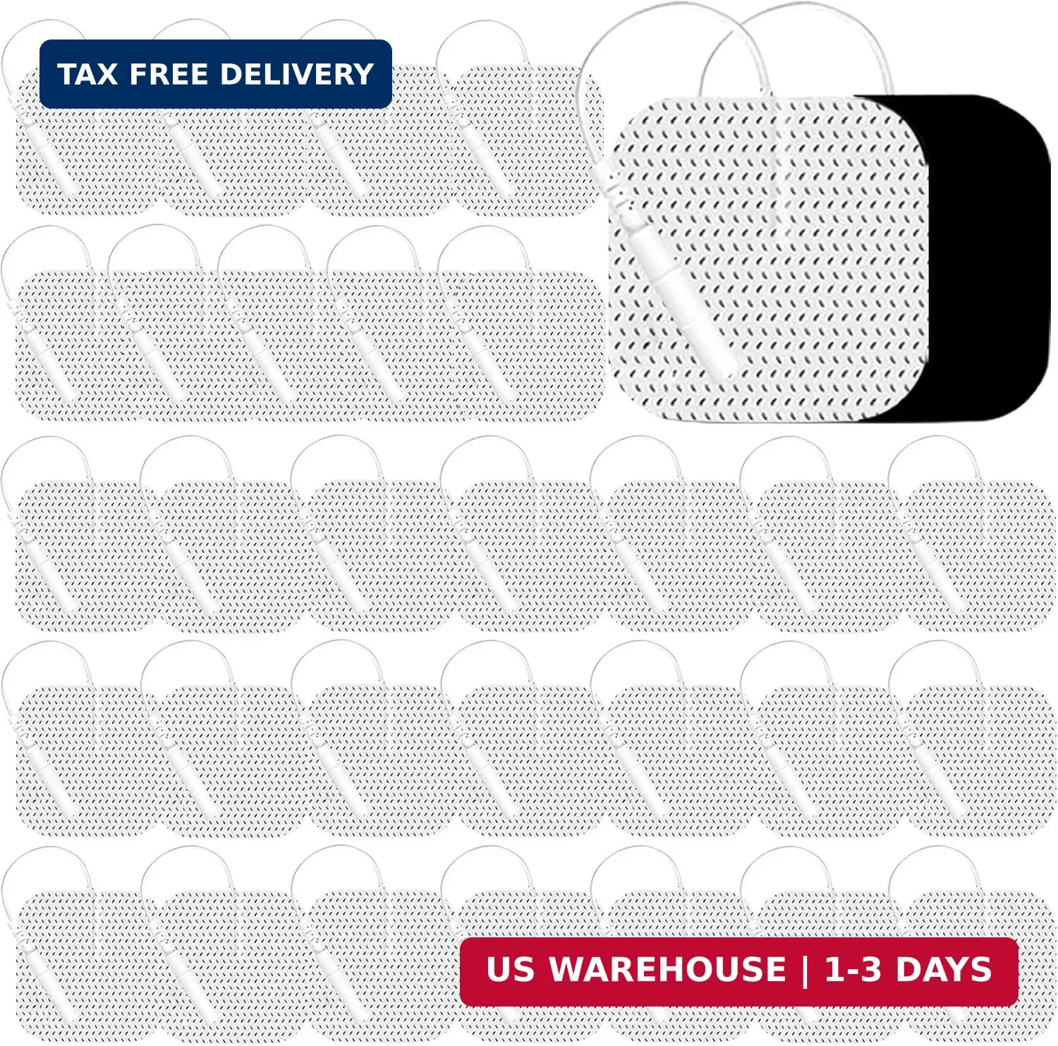 Tens Unit Electrode Pads 32Pcs 2×2″ Upgraded Reusable Tens Unit Pads Replacement