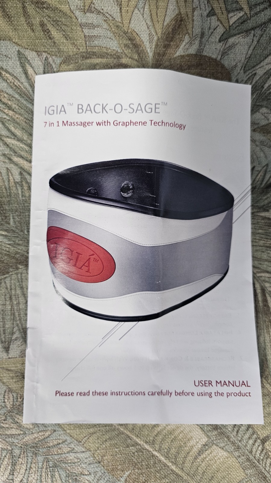 «BACK O SAGE» HOT, COLD, AIR MASSAGER THERAPY BACK PAIN RELIEVER