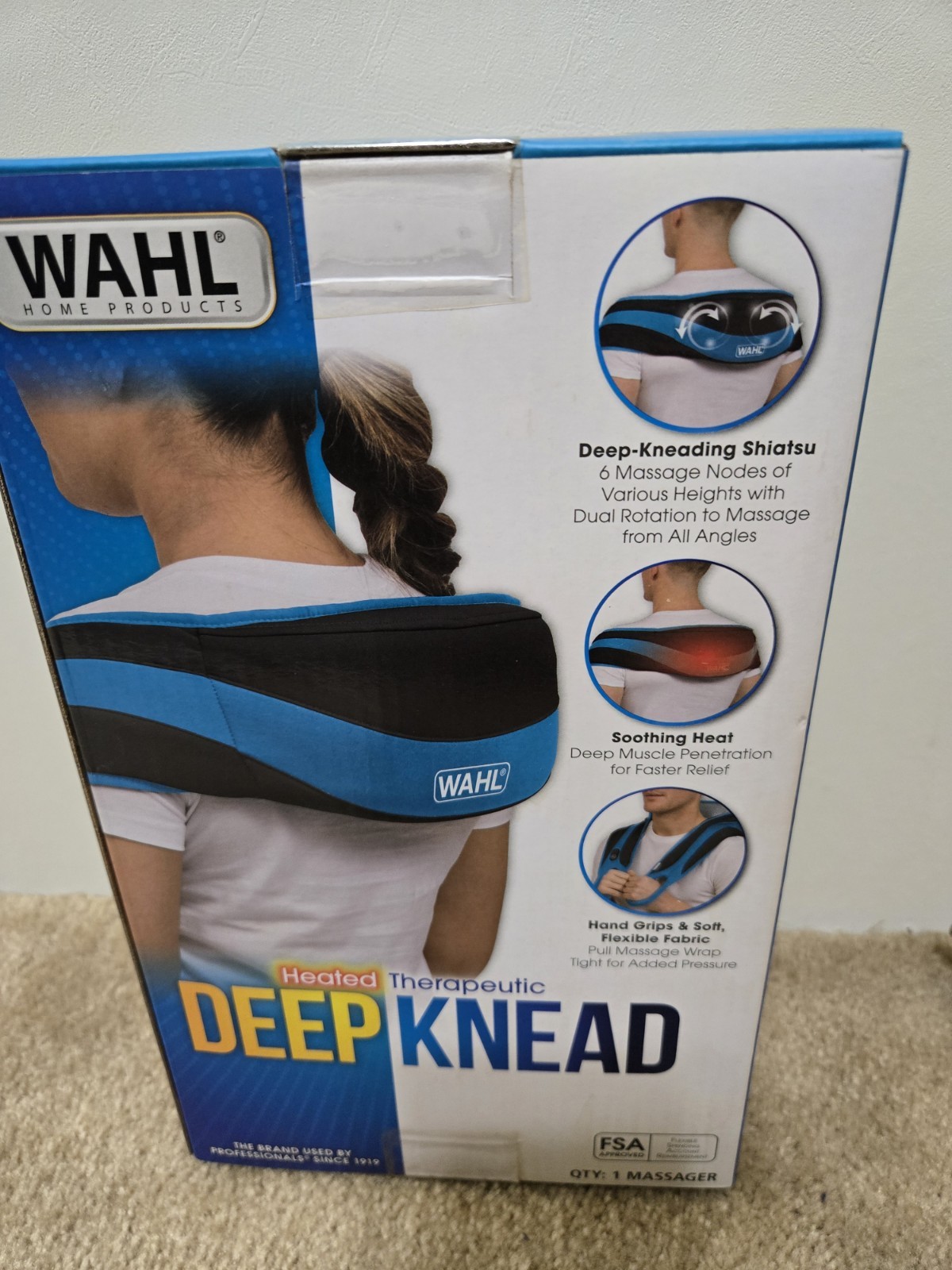 NEW In Box: Wahl Heated Therapeutic Deep Knead Massage Wrap