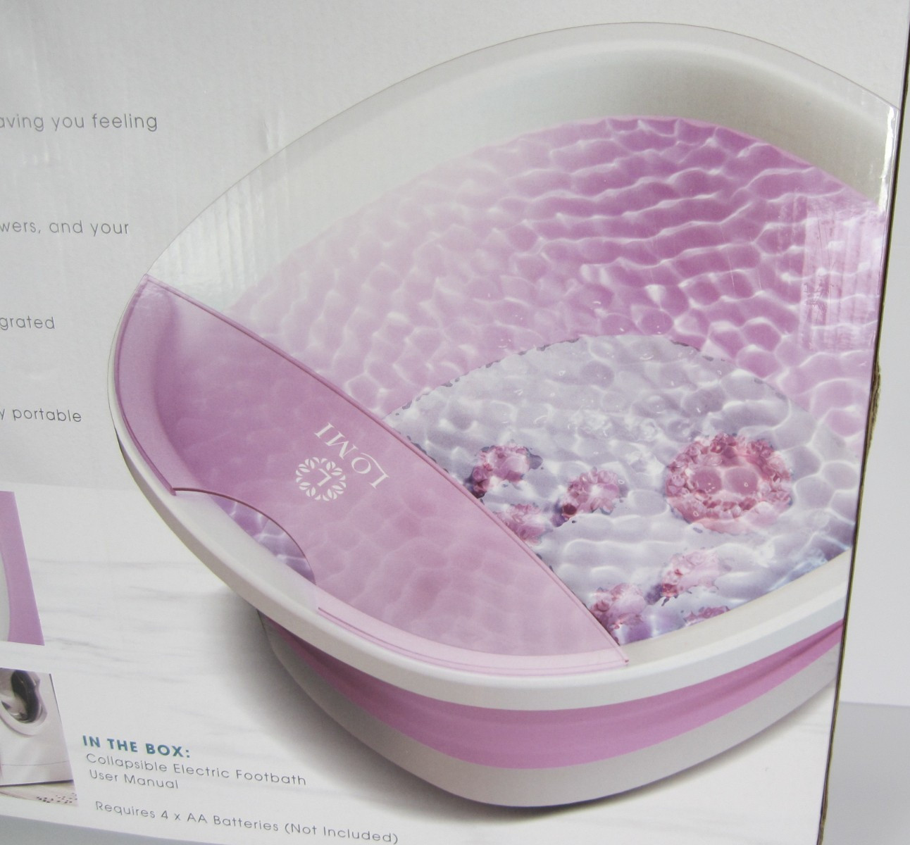Lomi Collapsible Footbath With Vibration And Massage Nodes Battery Operated NEW