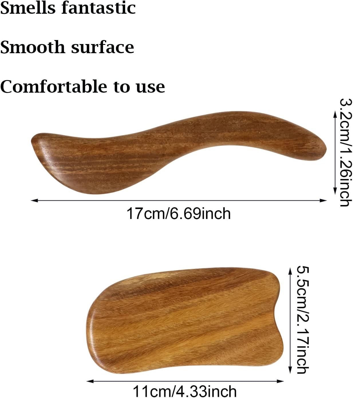 yueton 2PCS Sandalwood Scraping Board Wooden Gua Sha Board Gua Sha Facial Body M