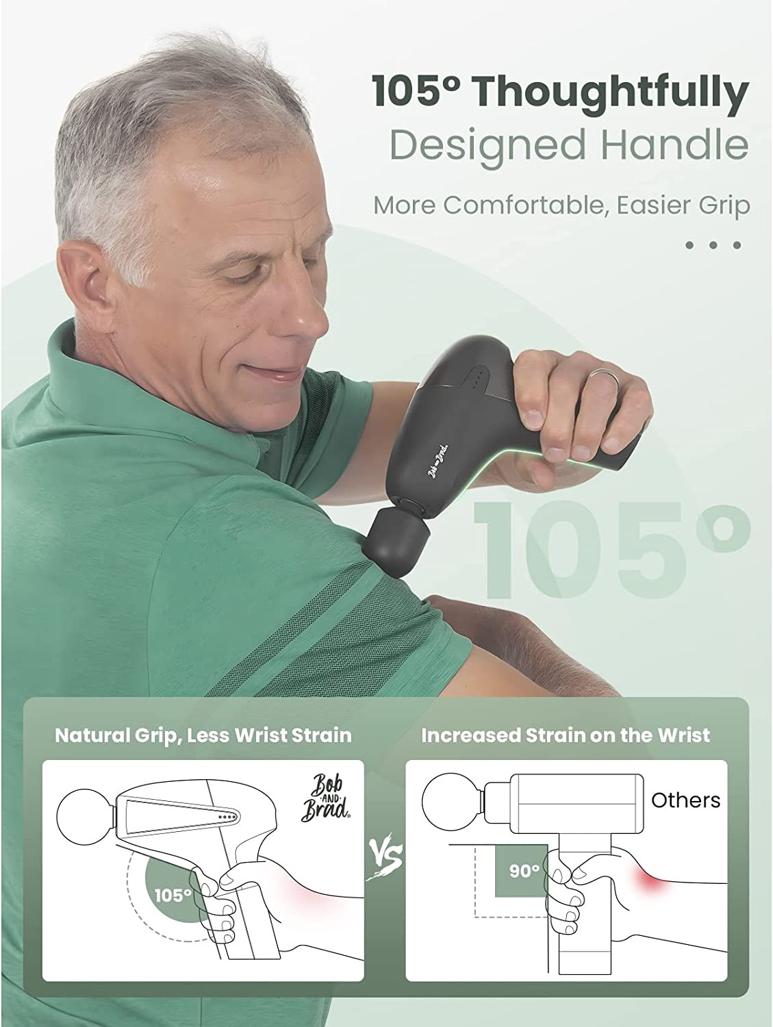 BOB AND BRAD UNI Mini Massage Gun 10mm Deep Tissue Muscle Massage Gun 5 speeds
