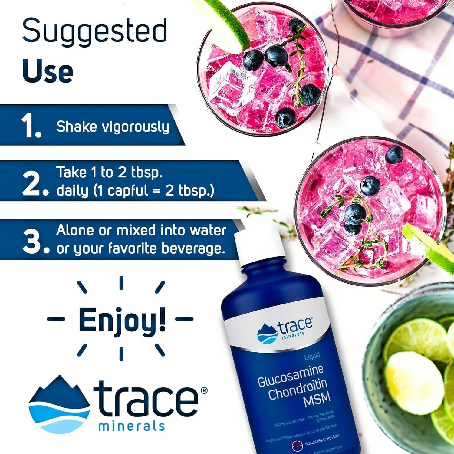 Trace Minerals | Liquid Glucosamine Chondroitin MSM | Complete Dietary Supple…